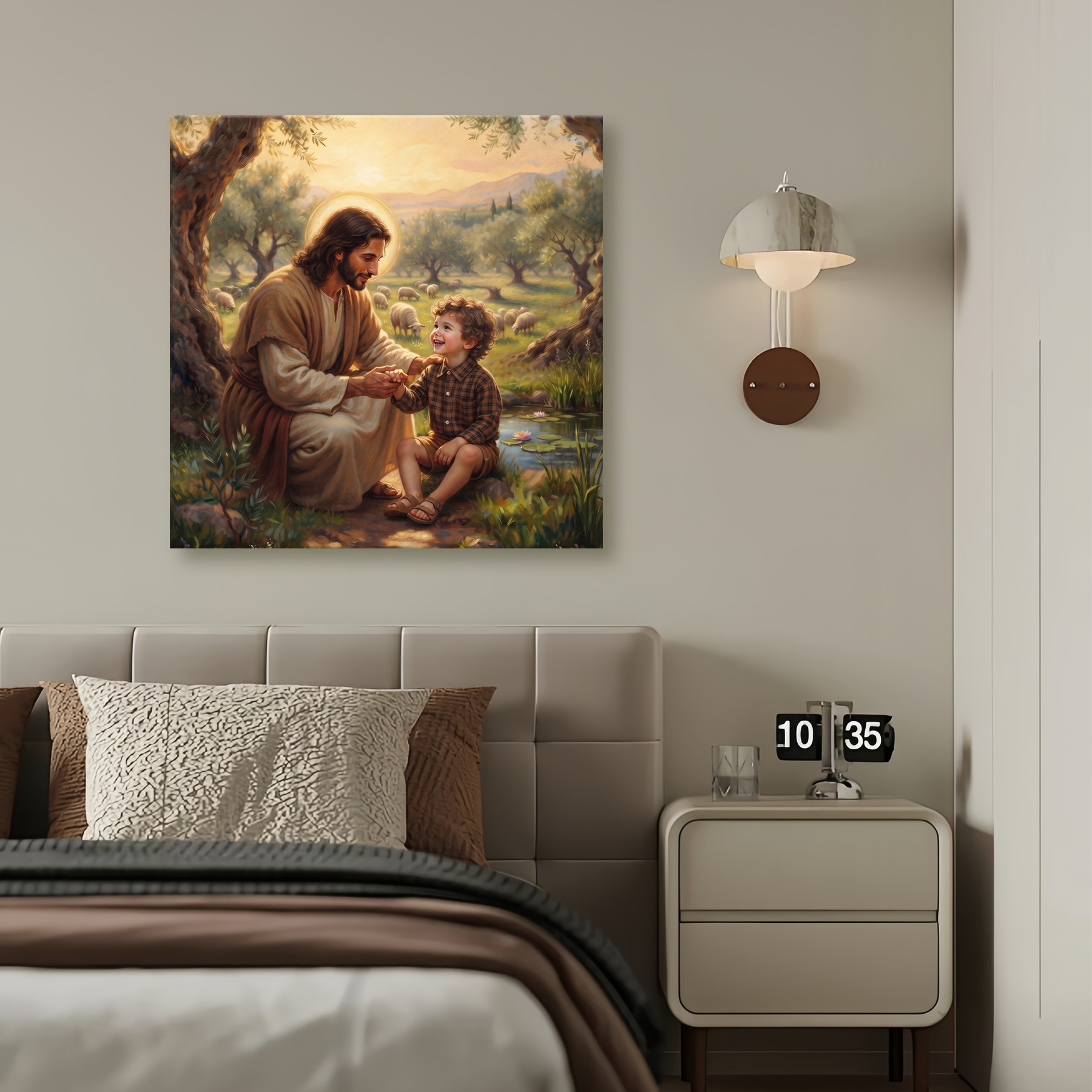 Custom Divine Embrace & Guidance Oil Painting