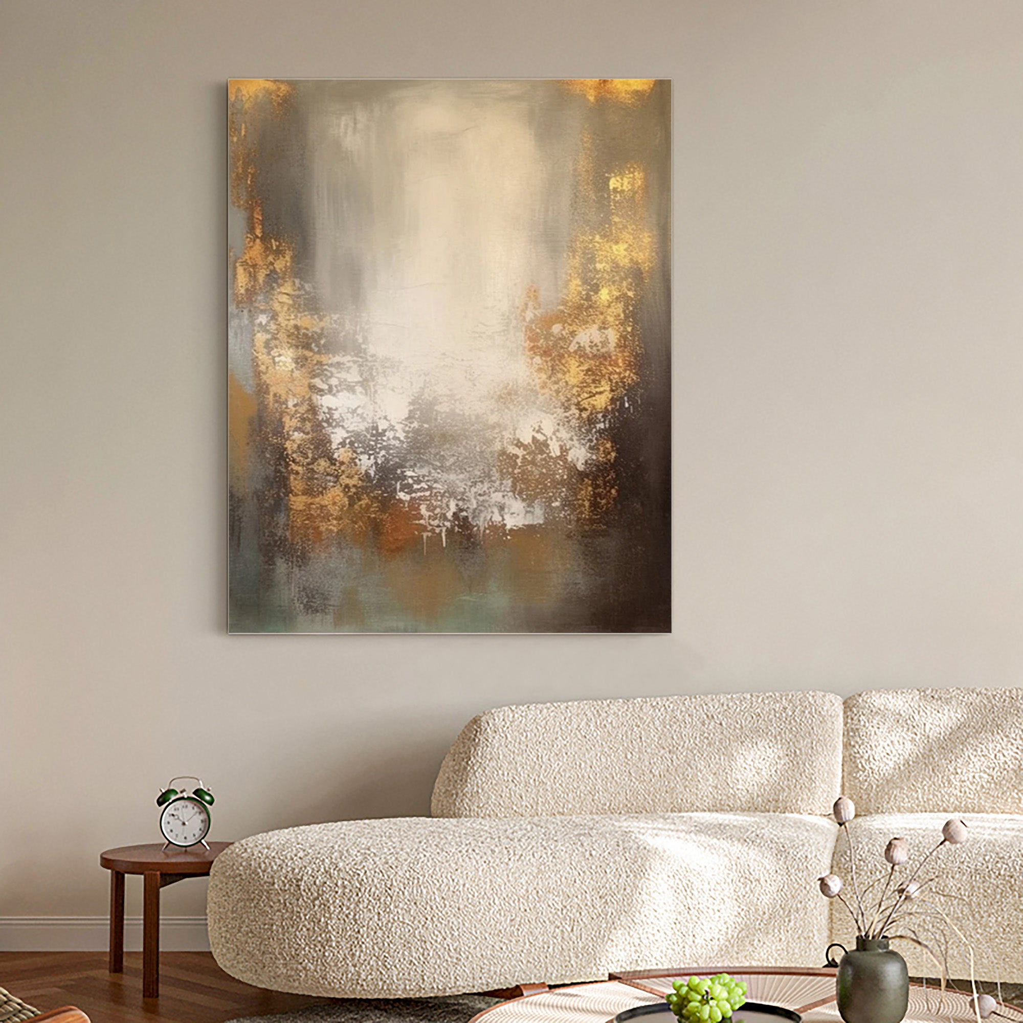 Beige Oil Painting-001