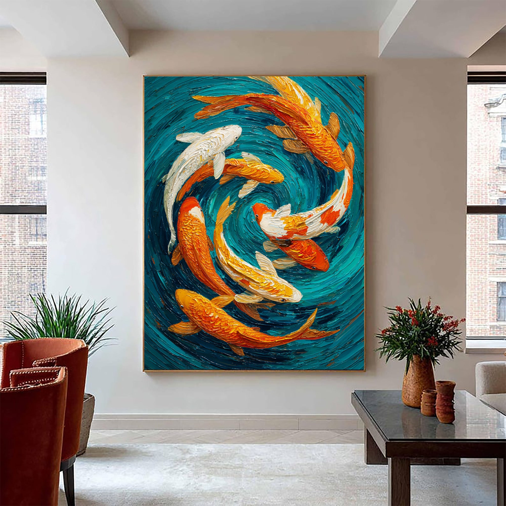 Koi Oil Painting