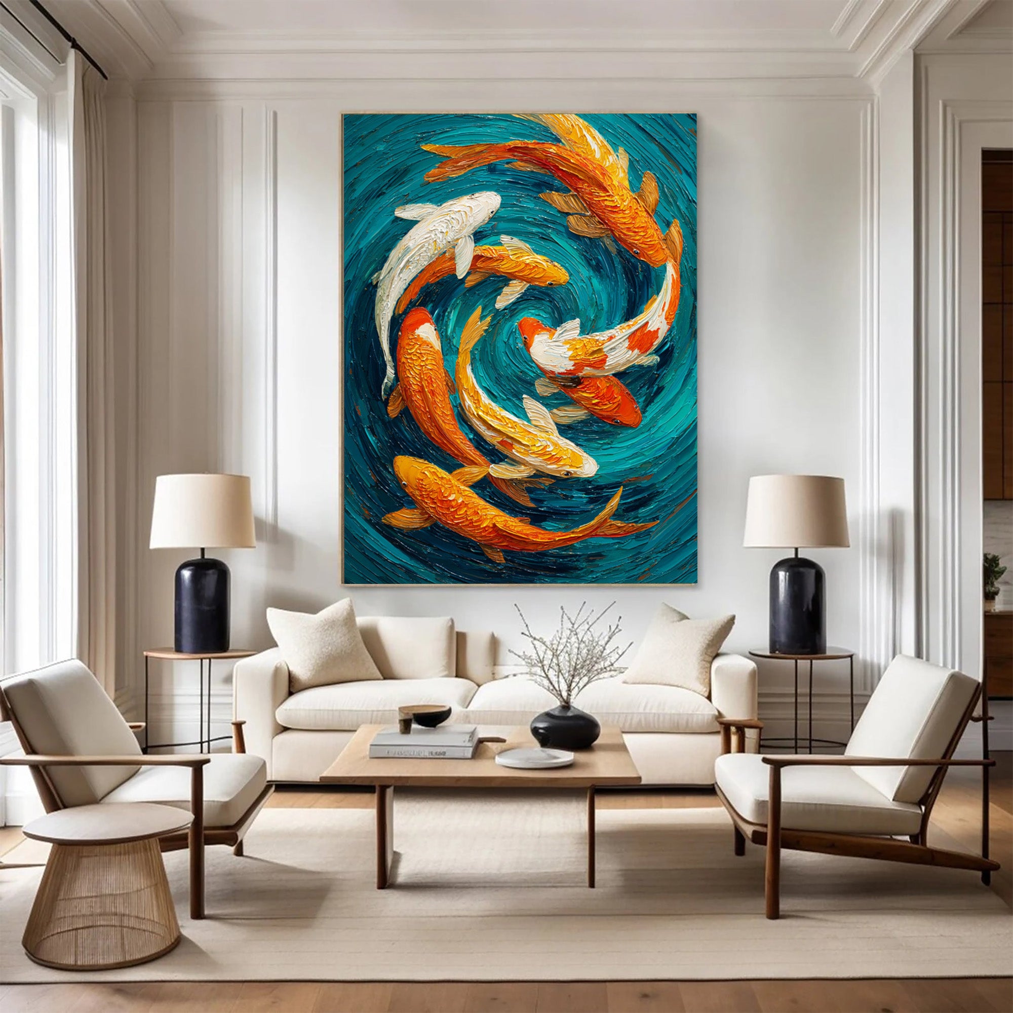 Koi Oil Painting
