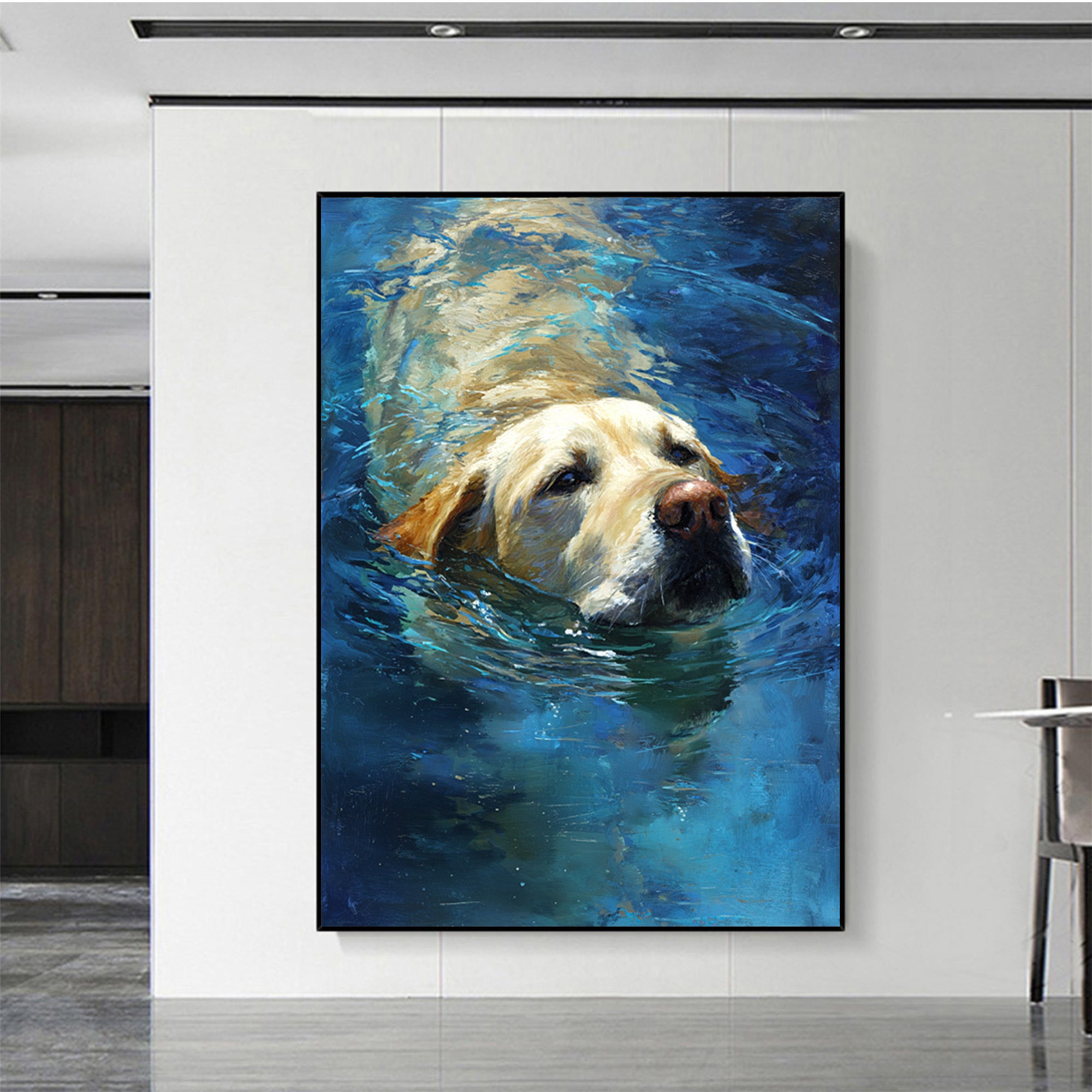 Swimming Dog Canvas Art-G01