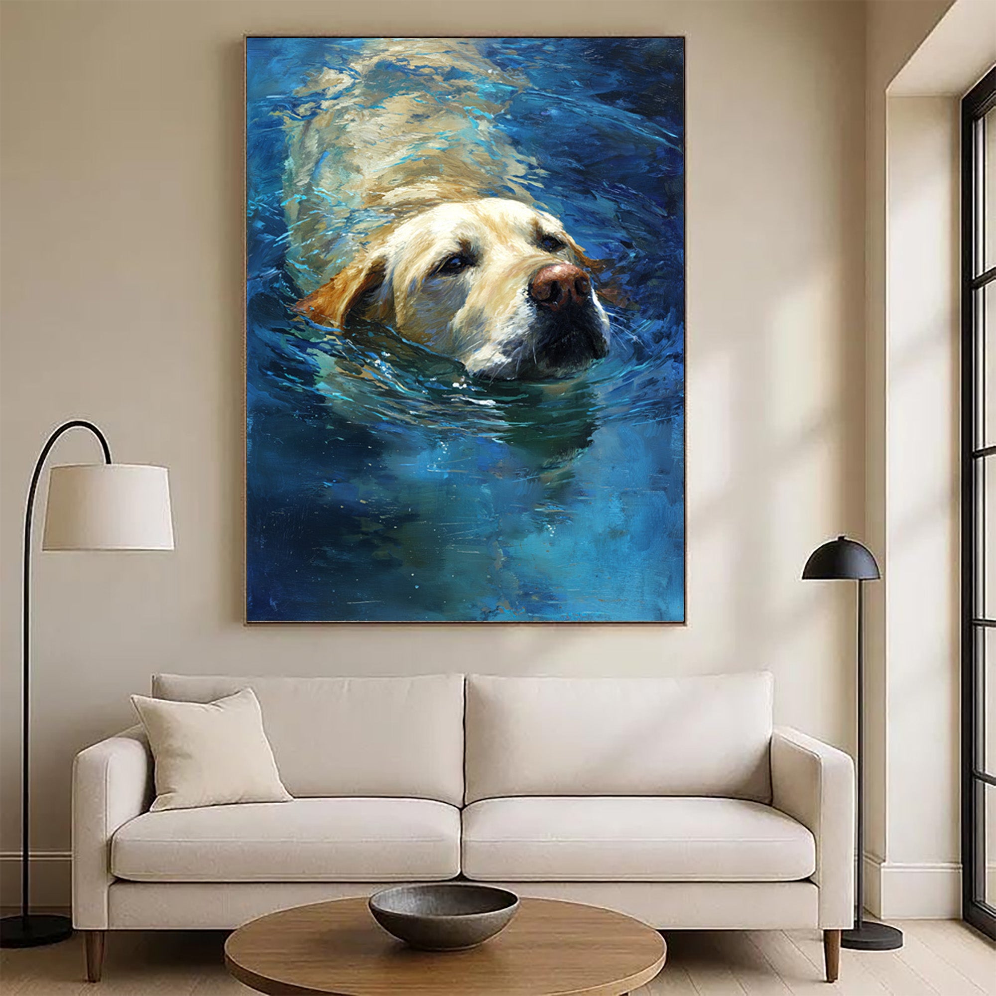 Swimming Dog Canvas Art-G01