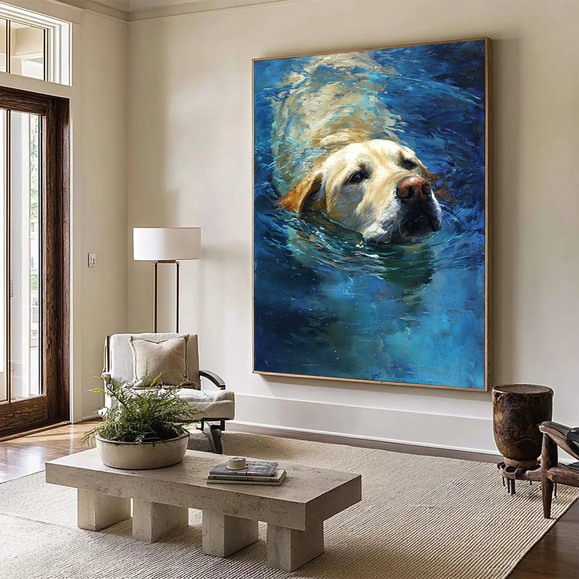 Swimming Dog Canvas Art-G01