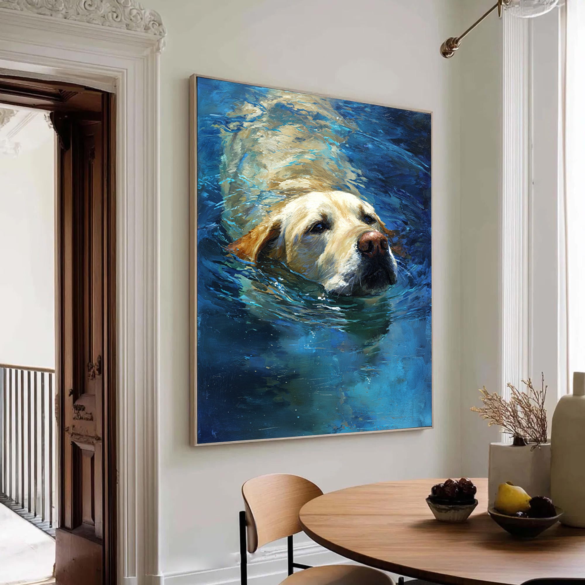 Swimming Dog Canvas Art-G01