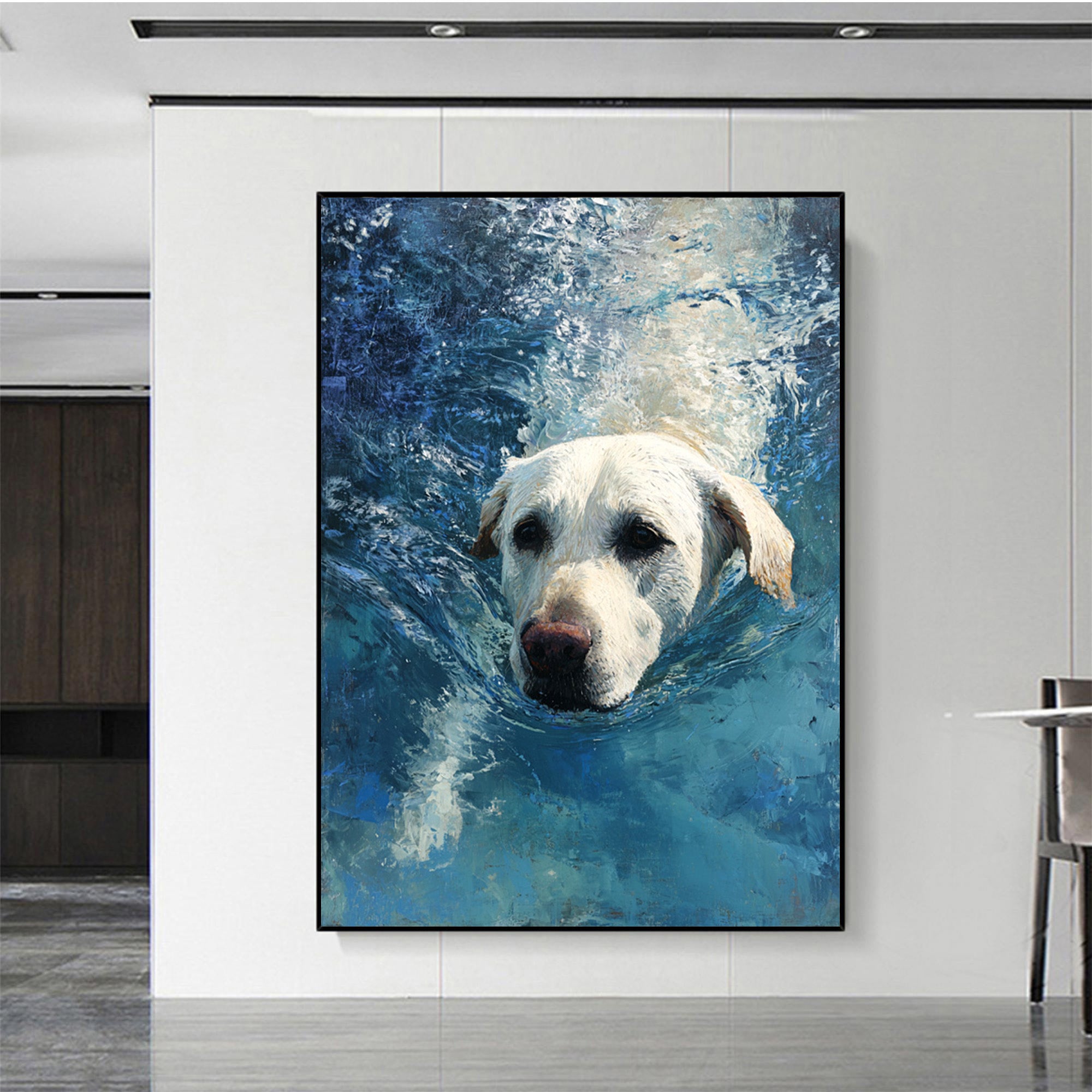Swimming Dog Canvas Art-G02