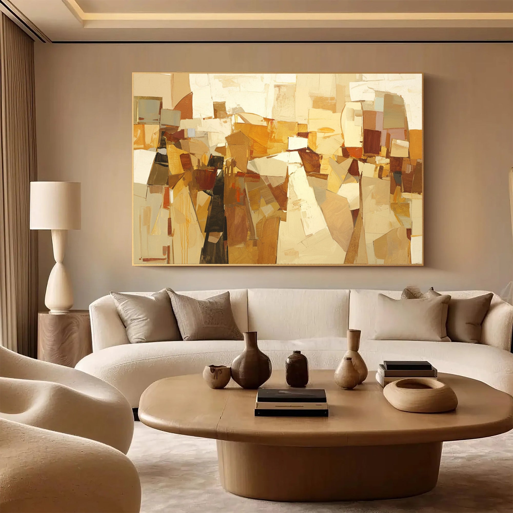 Beige Abstract Art
