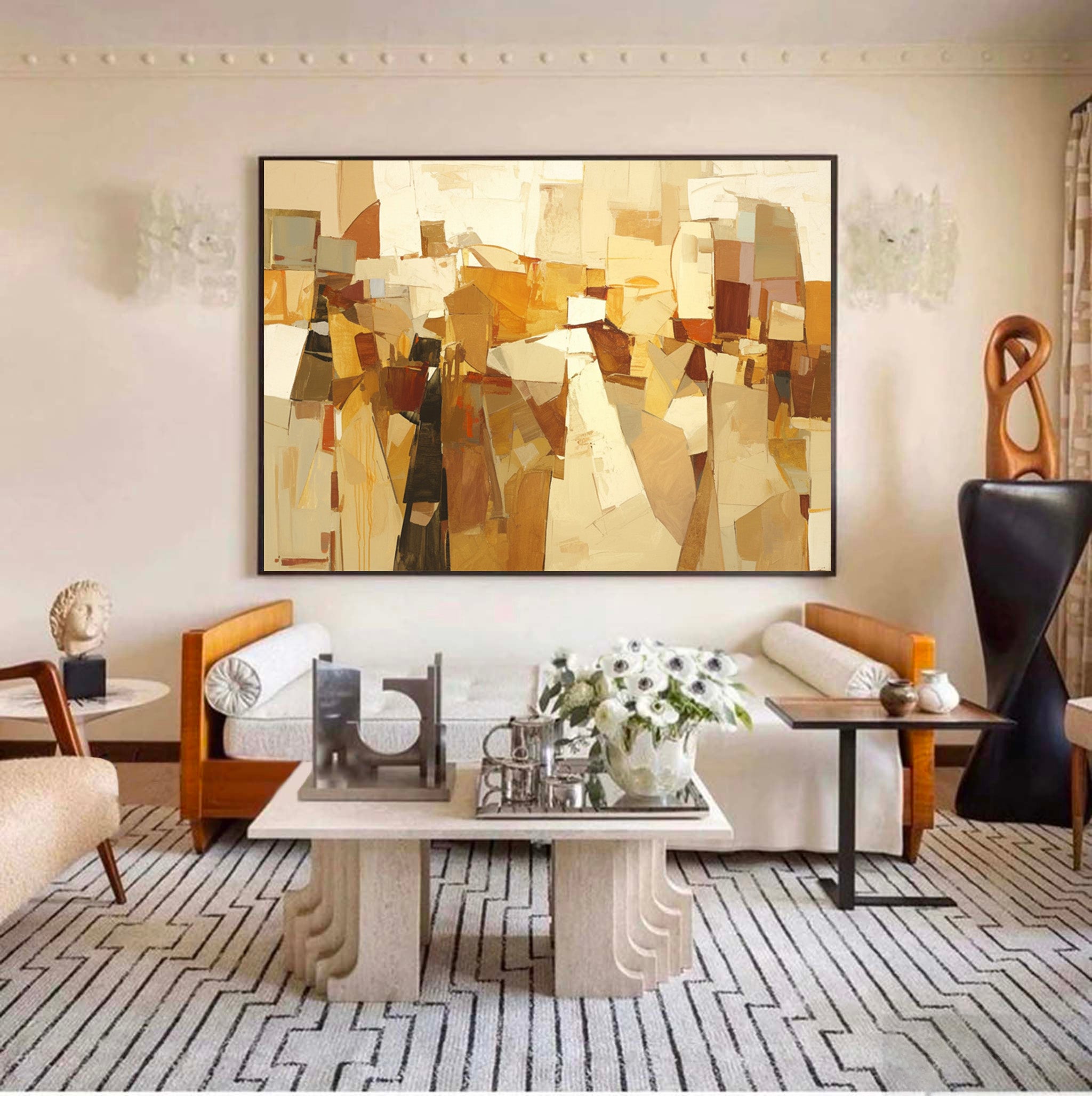 Beige Abstract Art