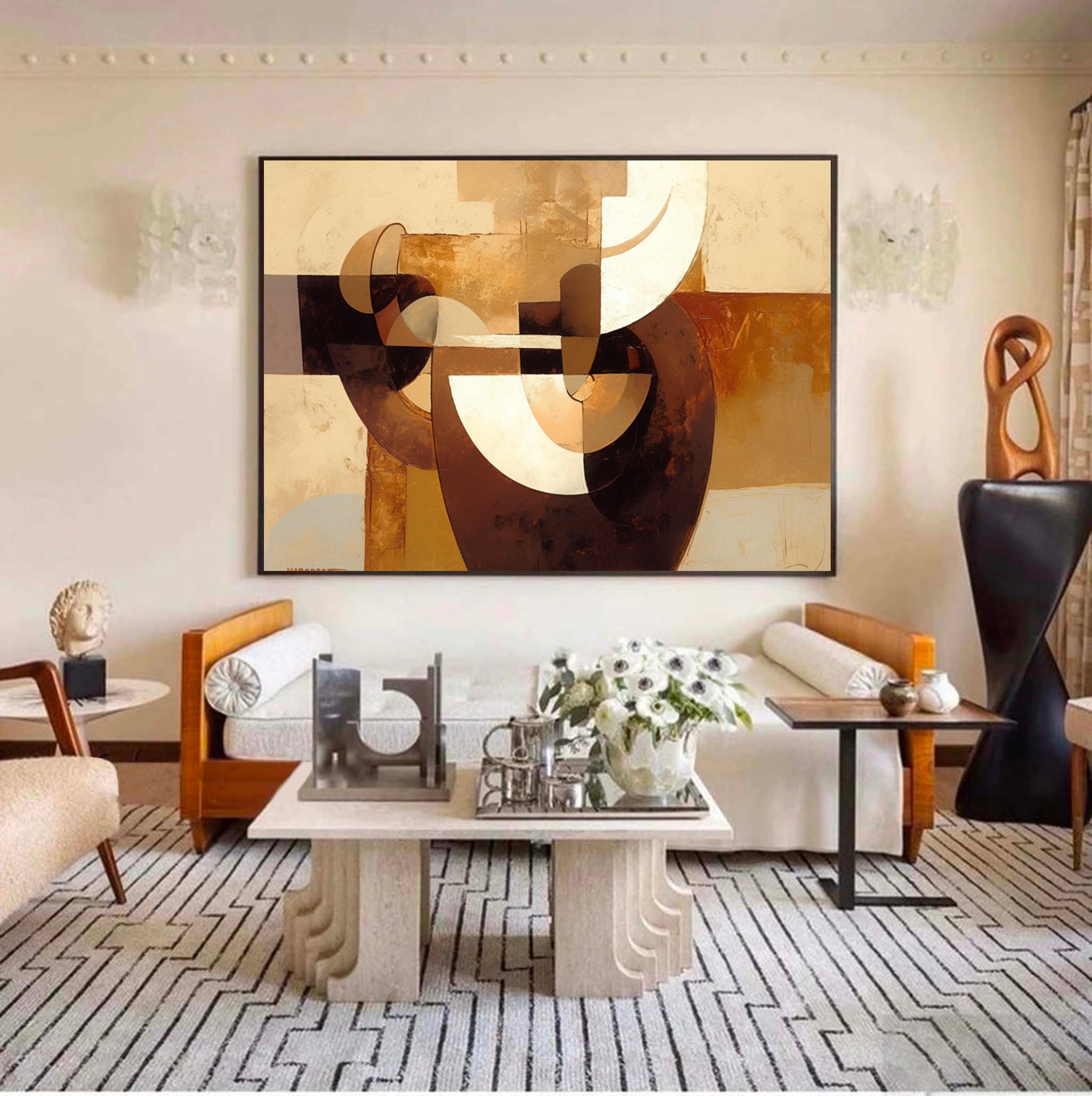 Brown Geometric Art-GP009