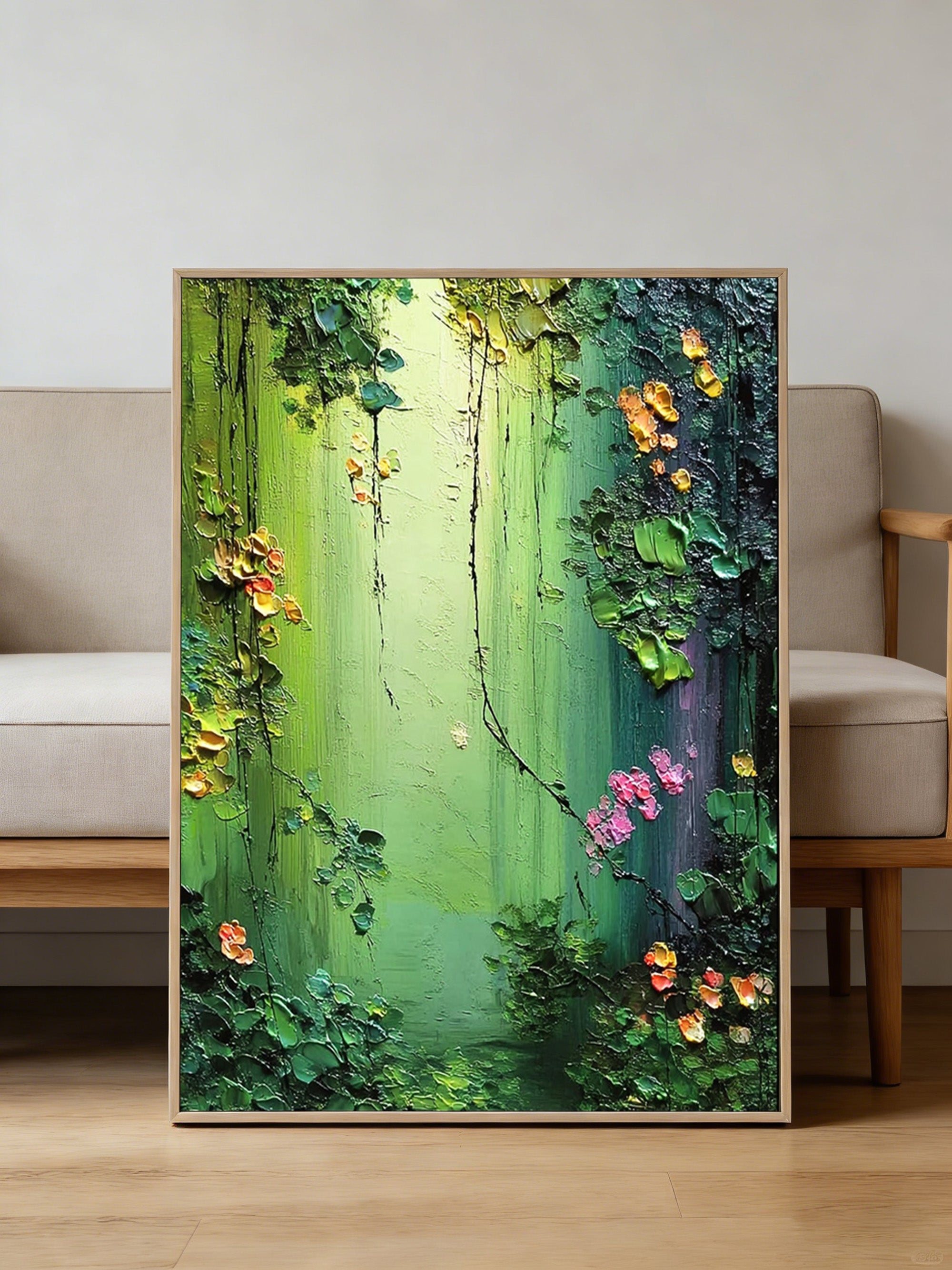 Green Canvas Art--#C06