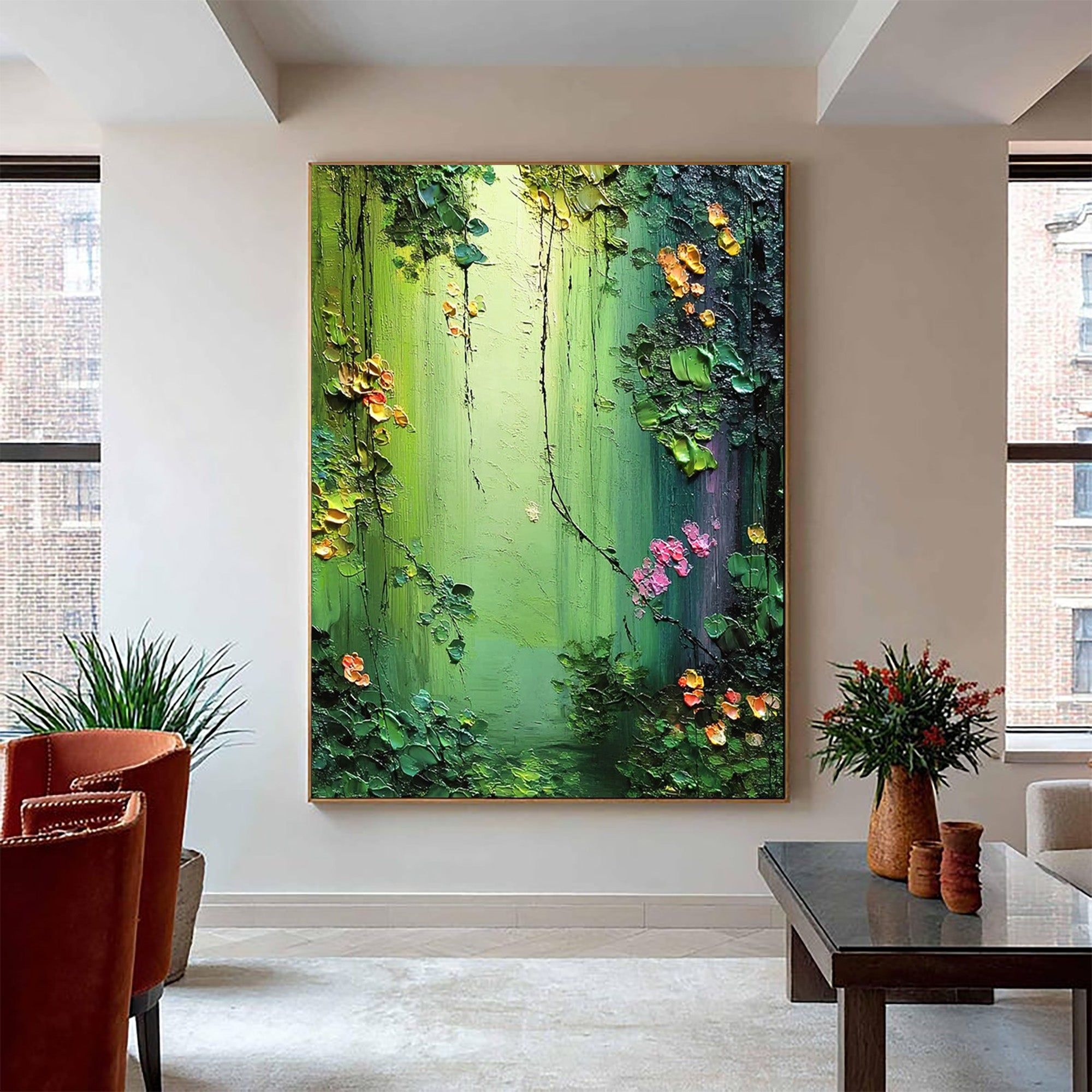 Green Canvas Art--#C06
