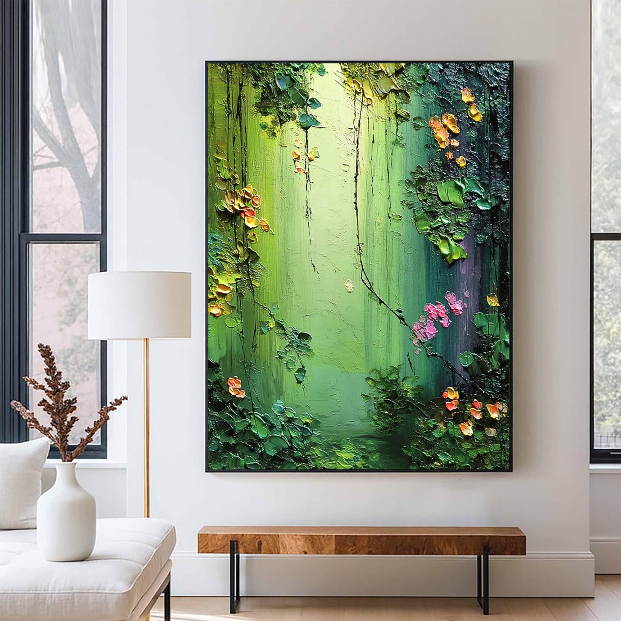 Green Canvas Art--#C06