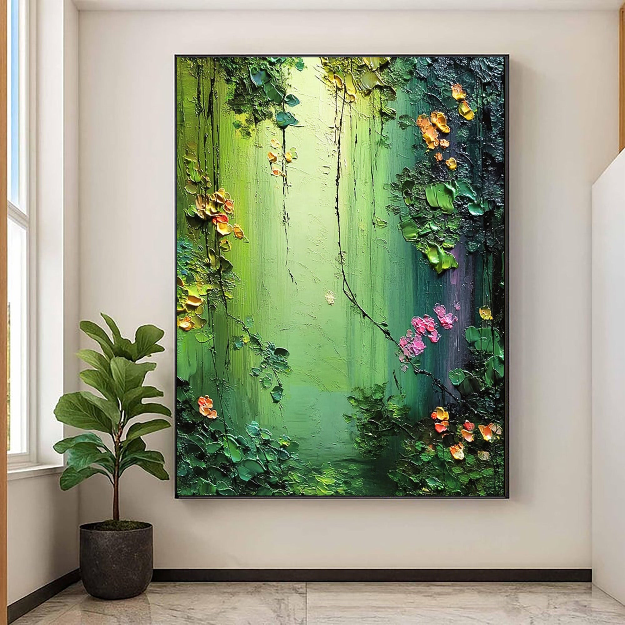 Green Canvas Art--#C06