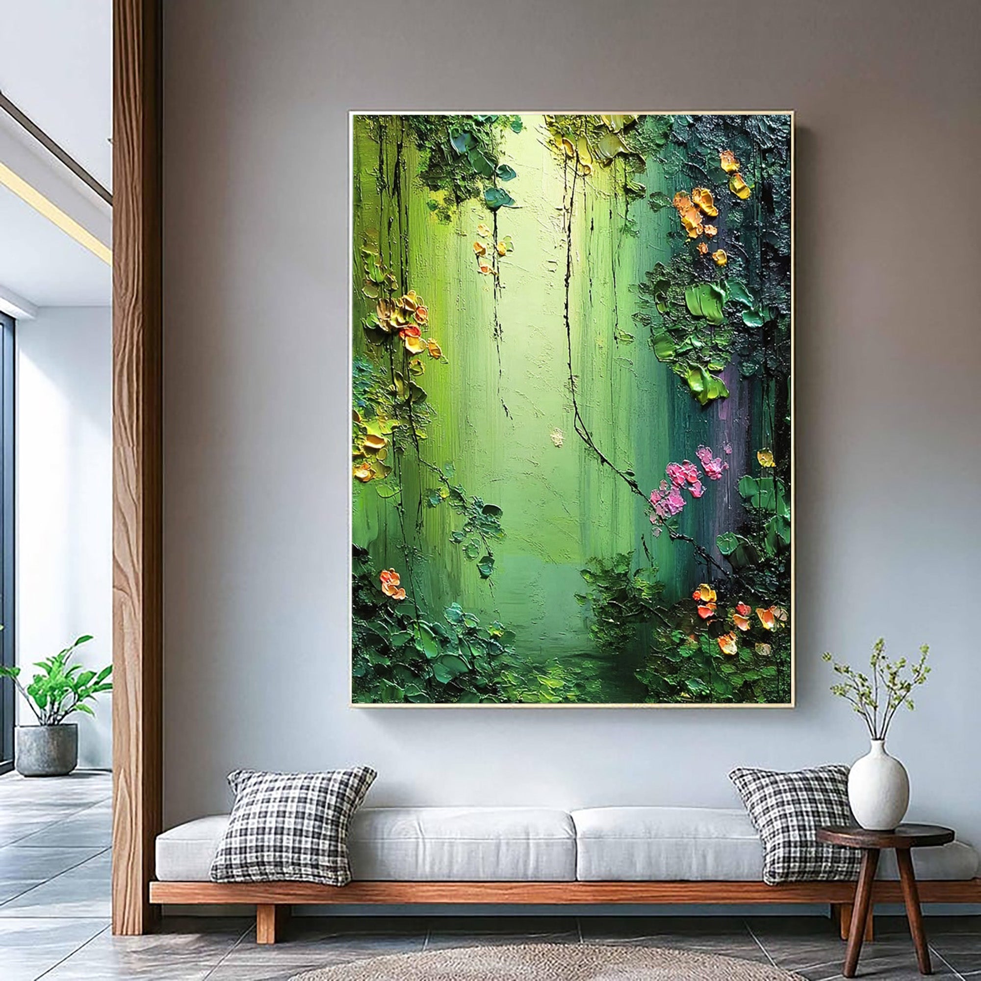 Green Canvas Art--#C06