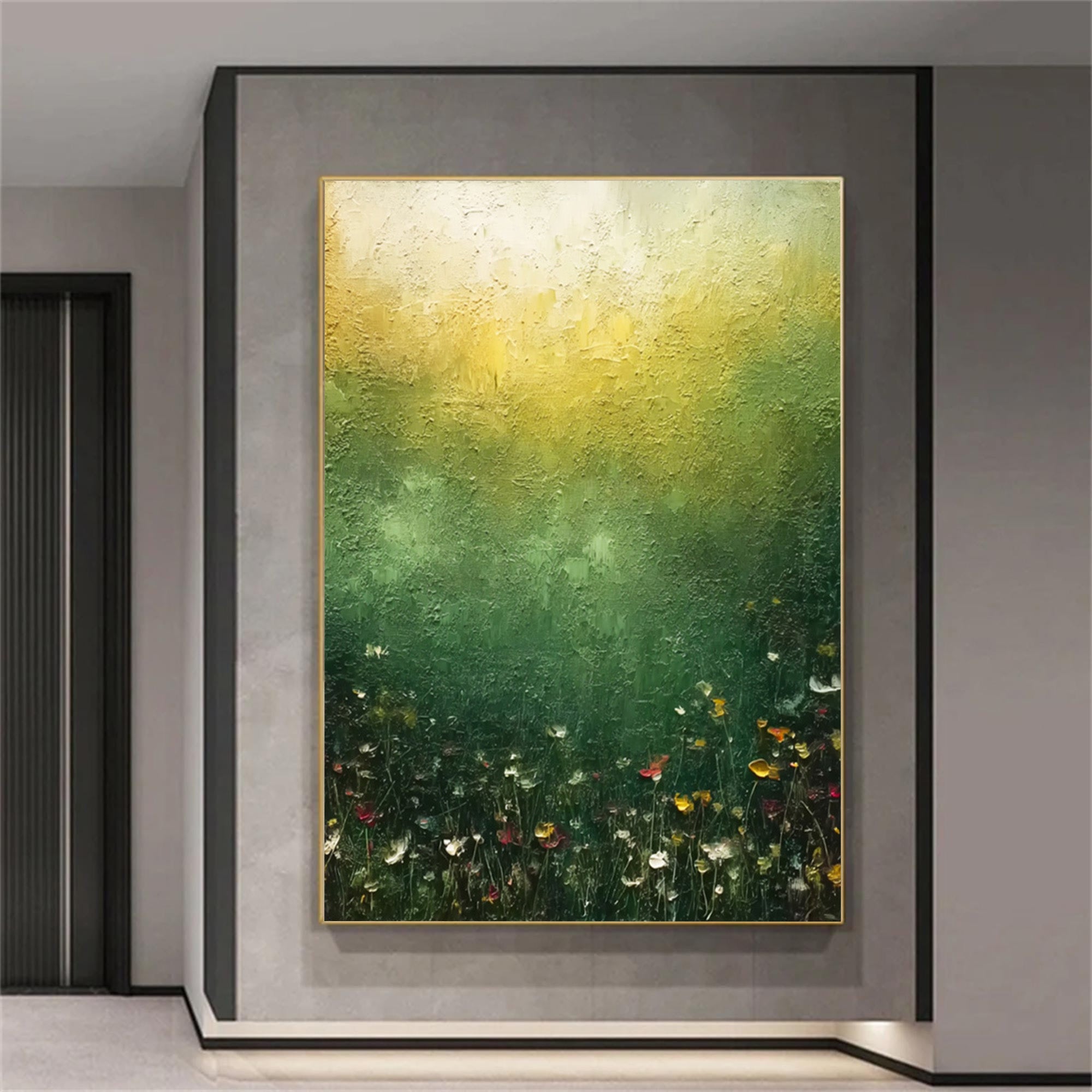 Green Canvas Art--#C04