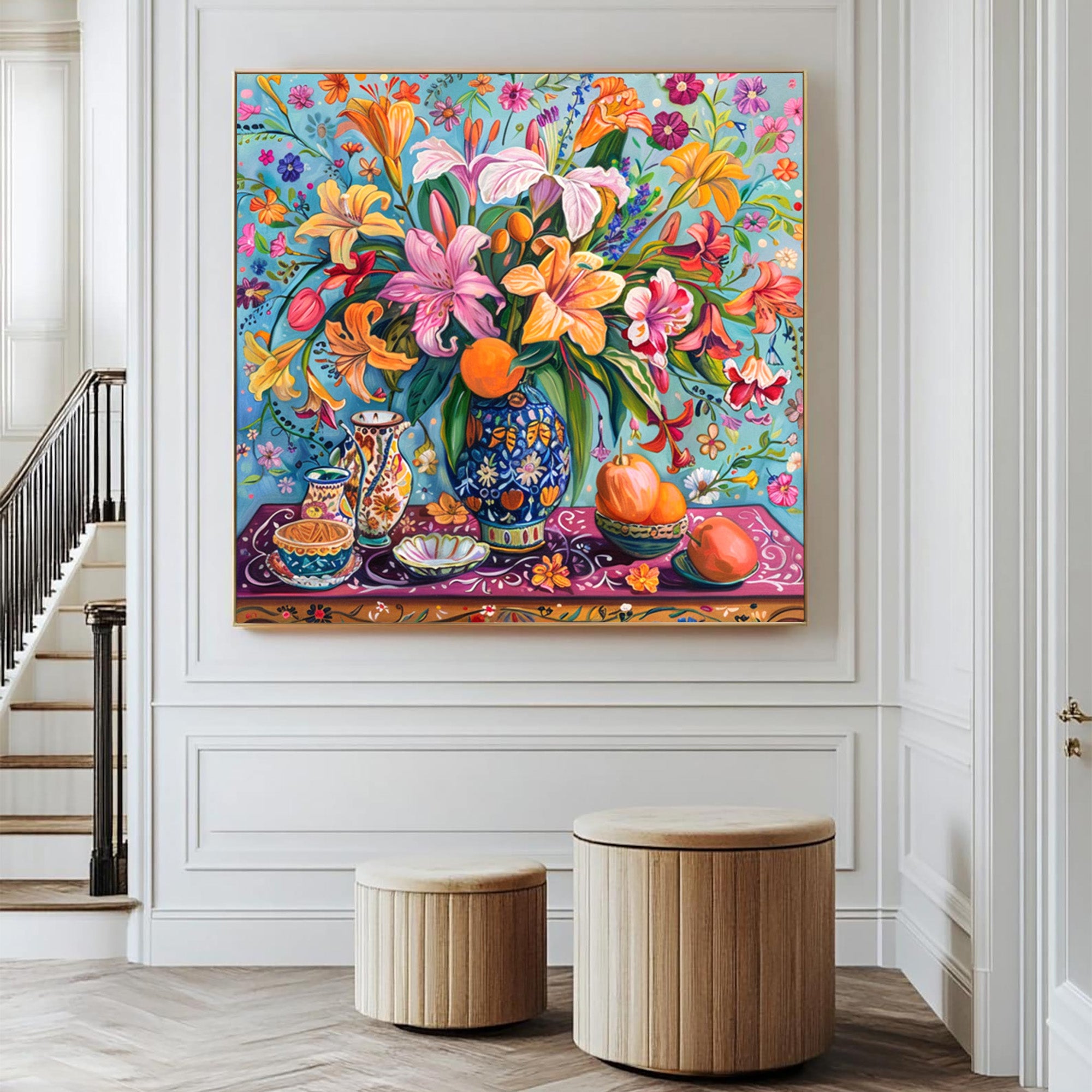 Vibrant Floral Art--#F004
