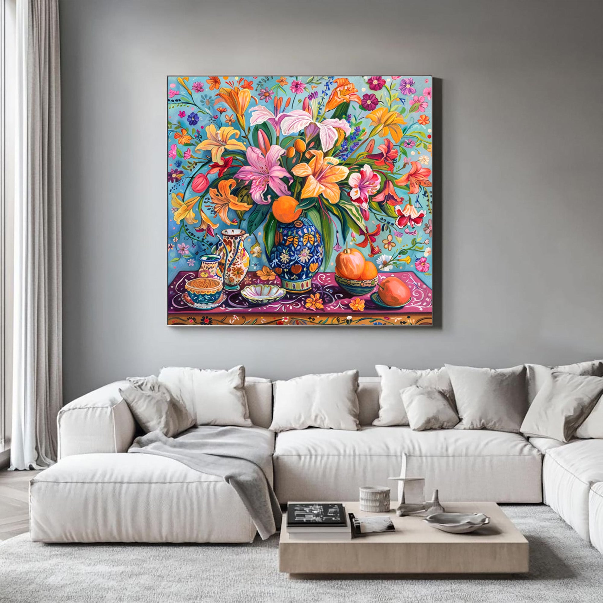 Vibrant Floral Art--#F004