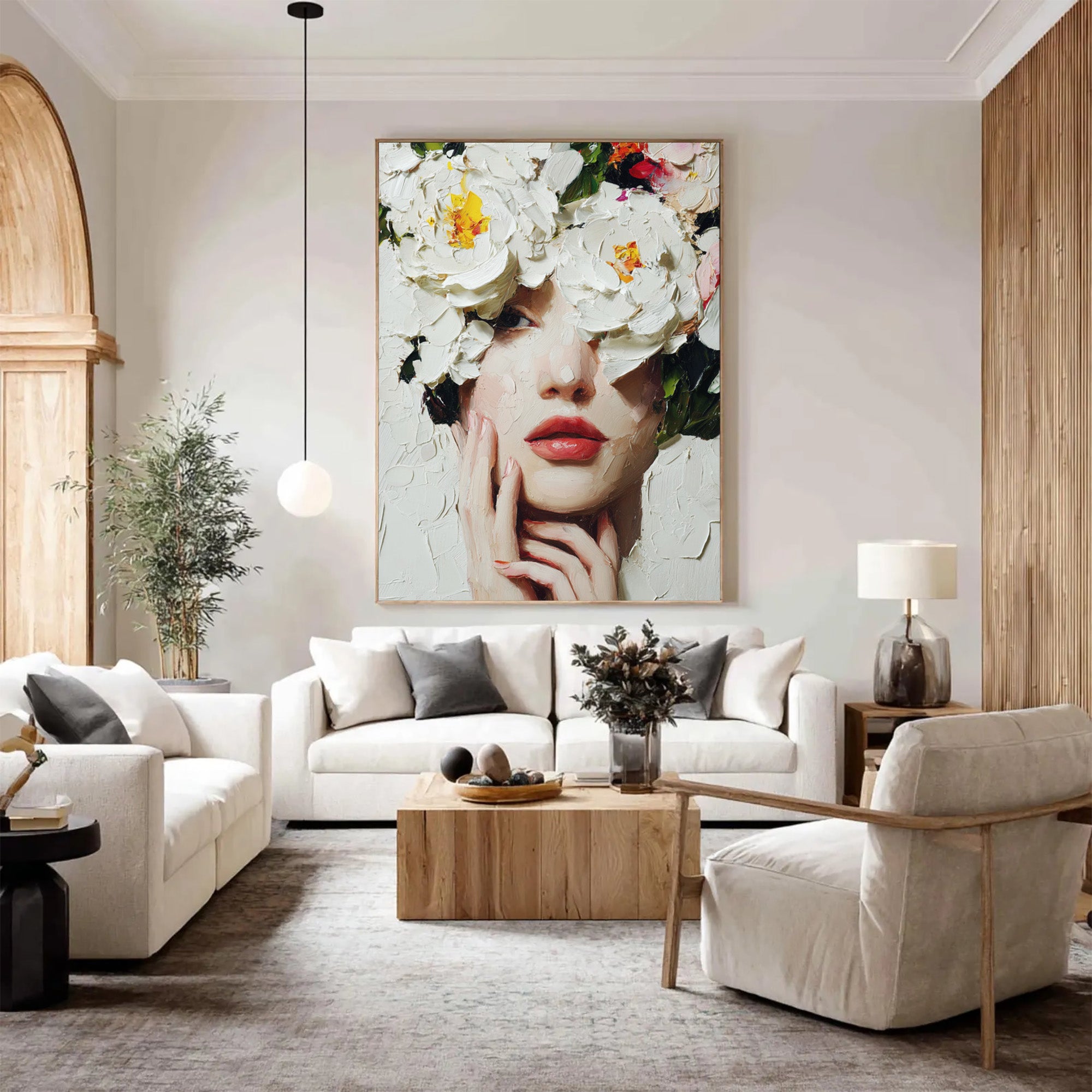 Women with Flower Art--WP001