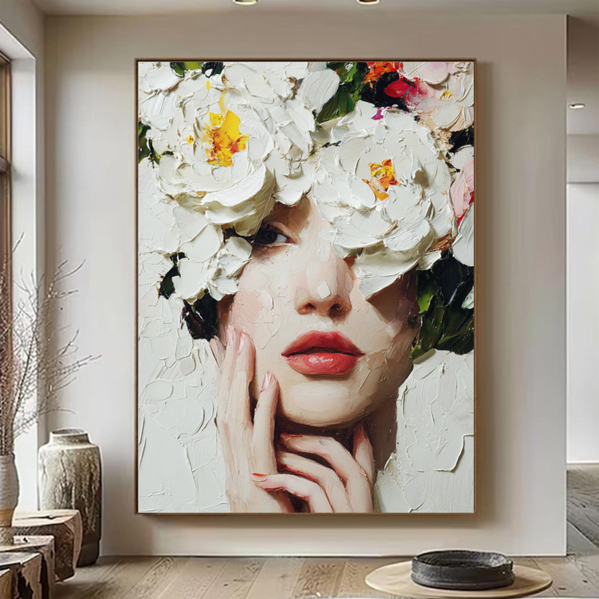 Women with Flower Art--WP001