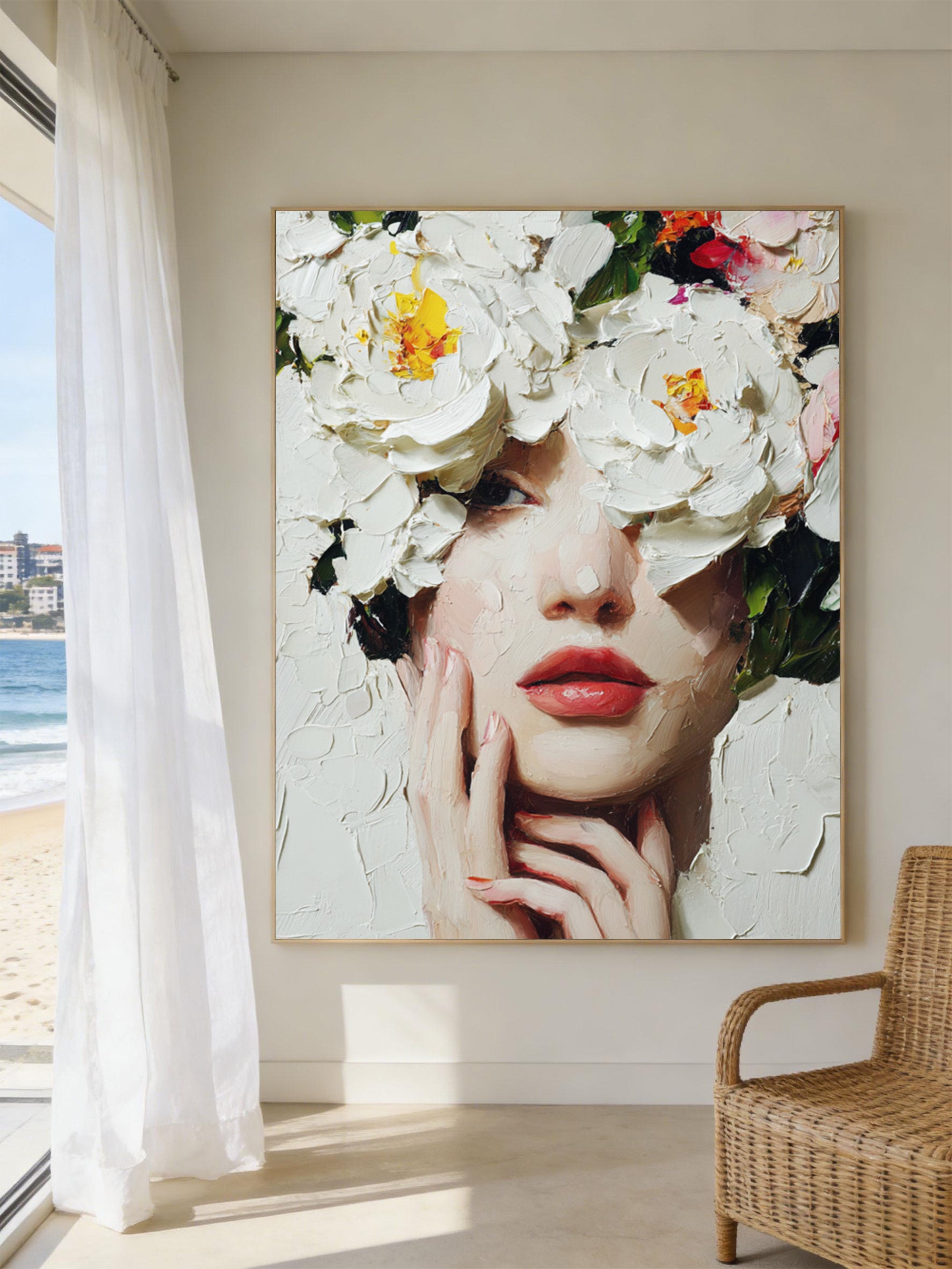 Women with Flower Art--WP001