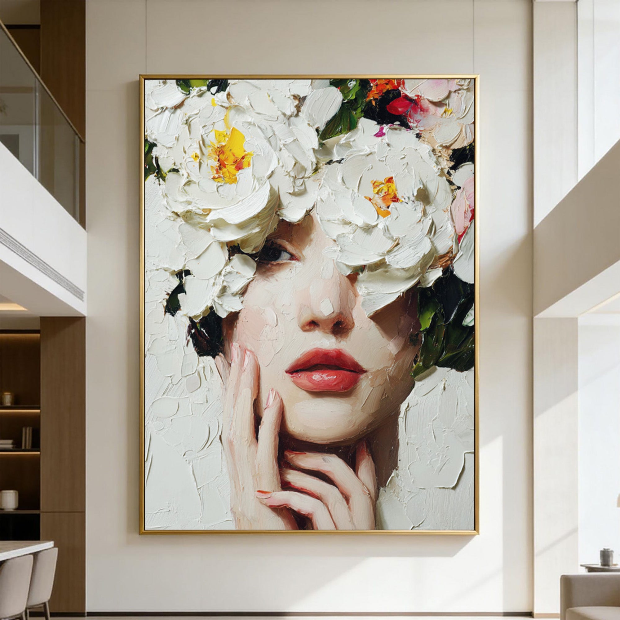 Women with Flower Art--WP001