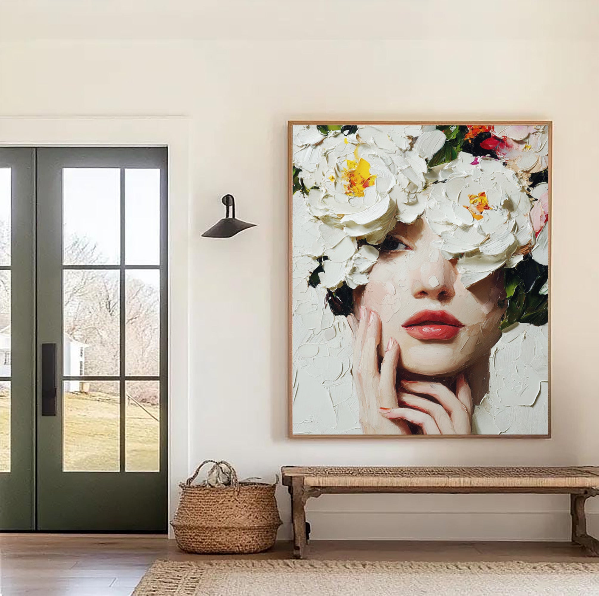 Women with Flower Art--WP001