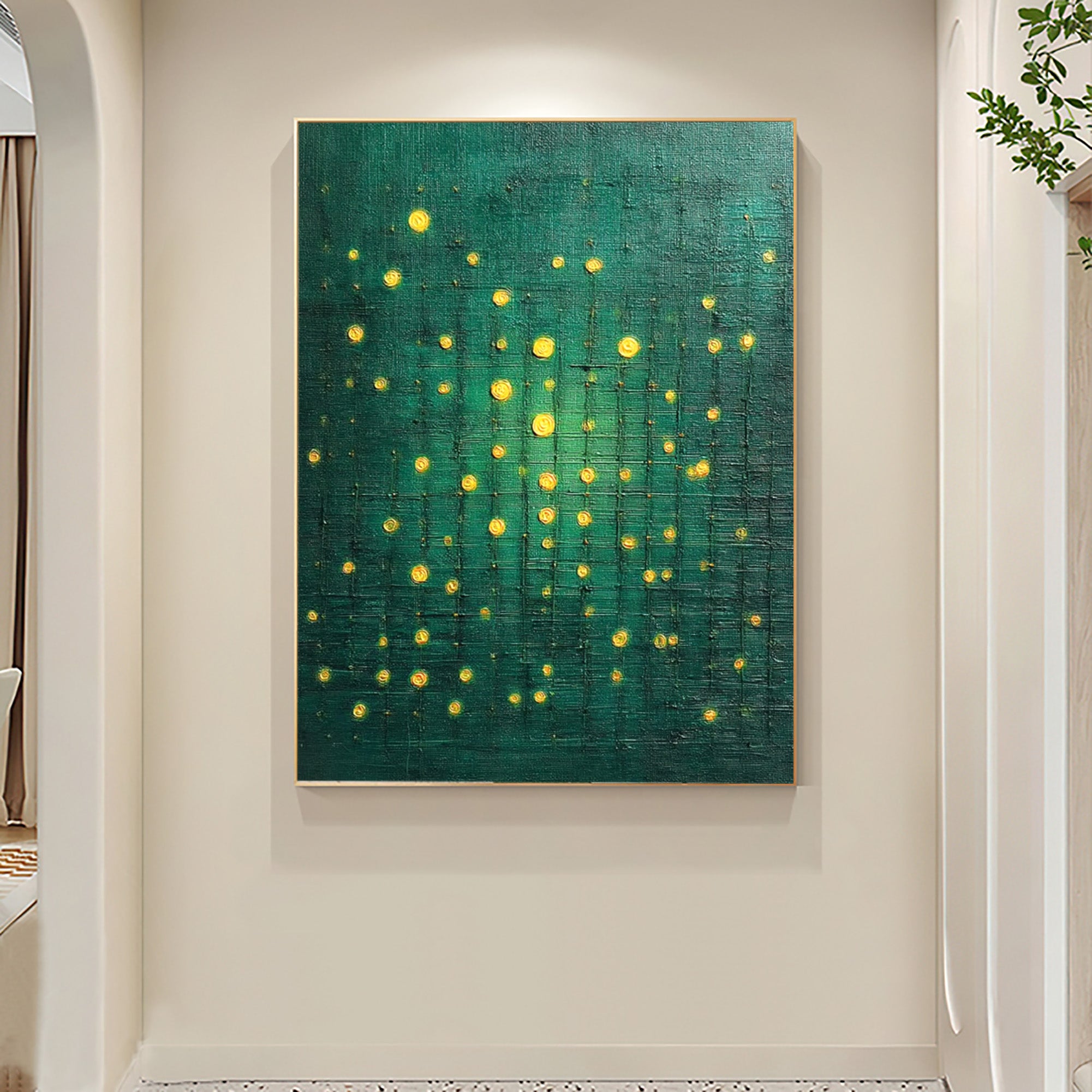 Green Abstract Canvas Art-GP001