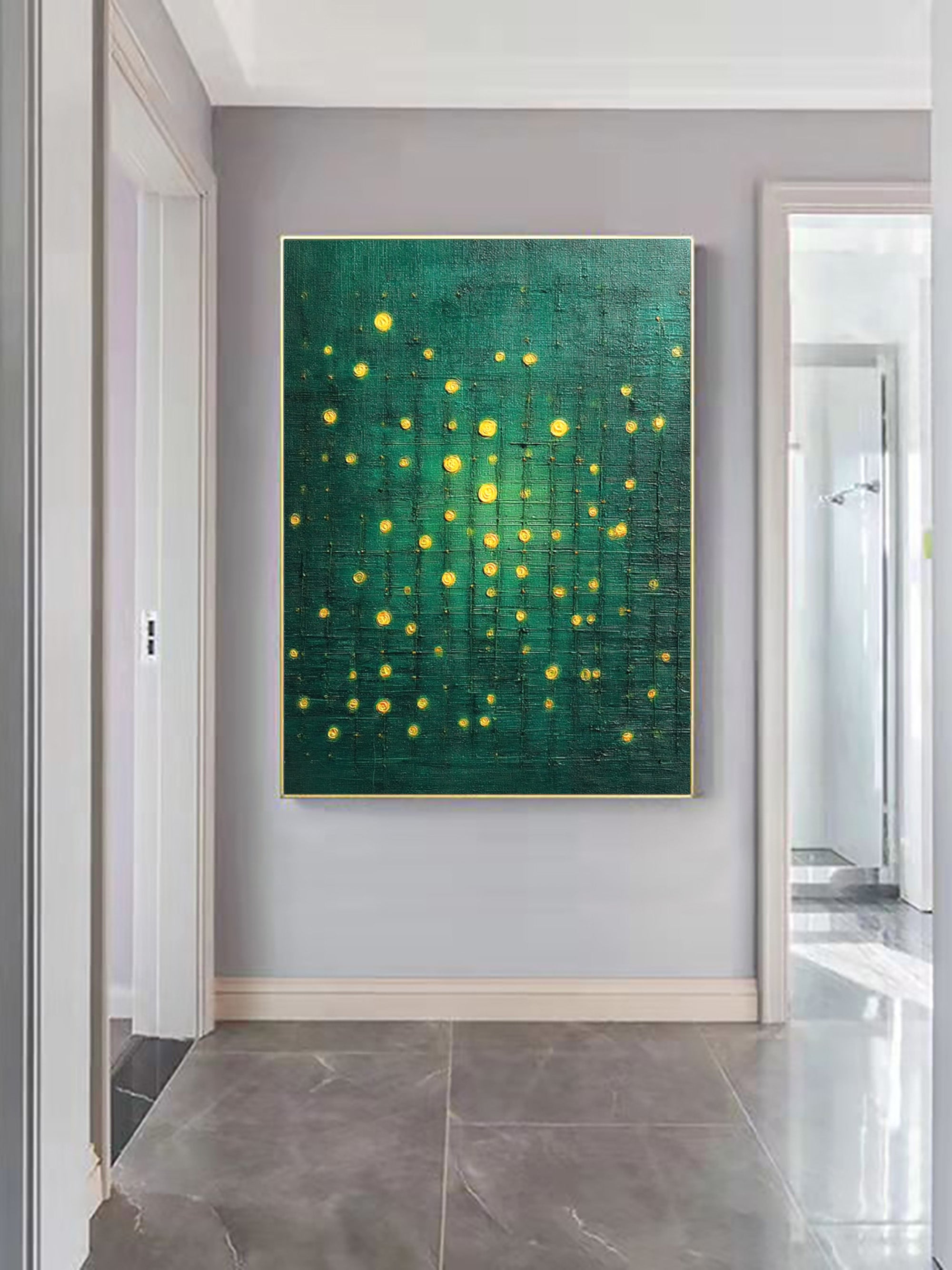 Green Abstract Canvas Art-GP001