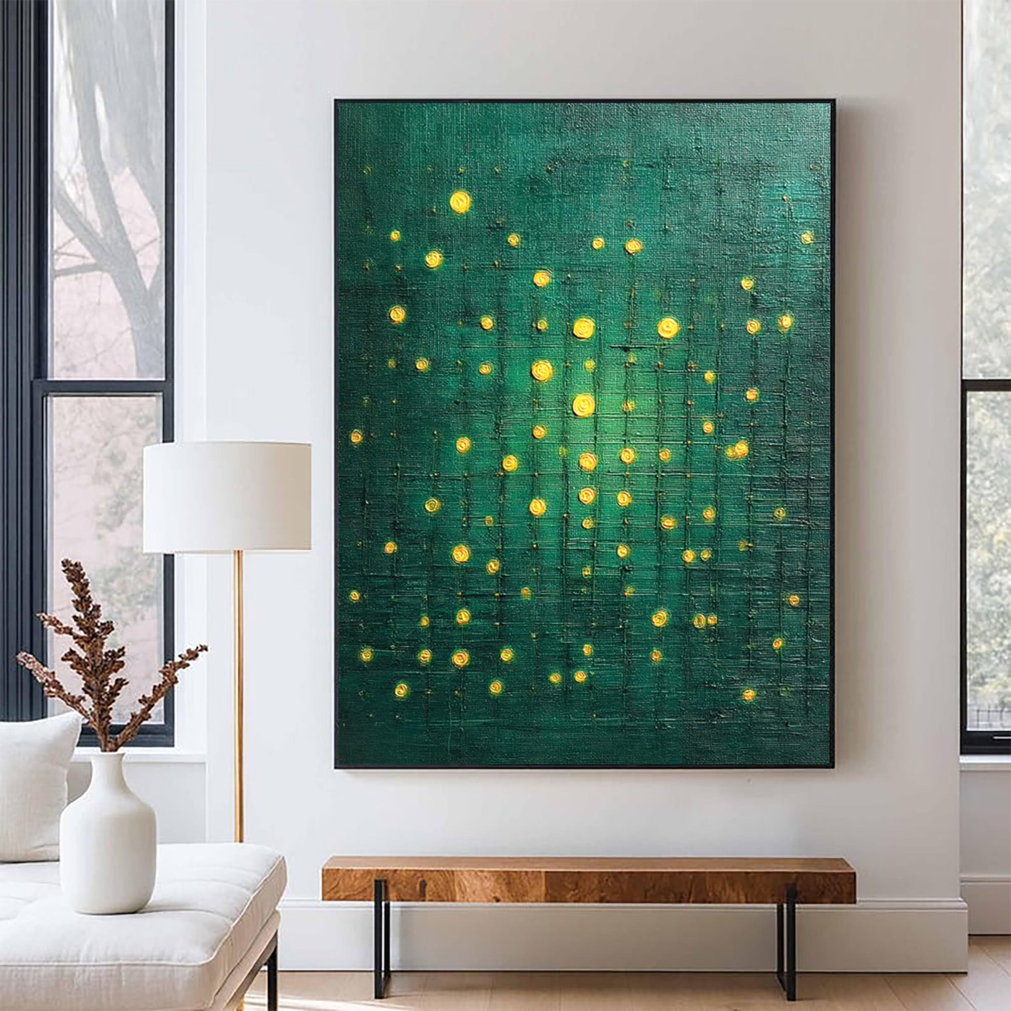 Green Abstract Canvas Art-GP001