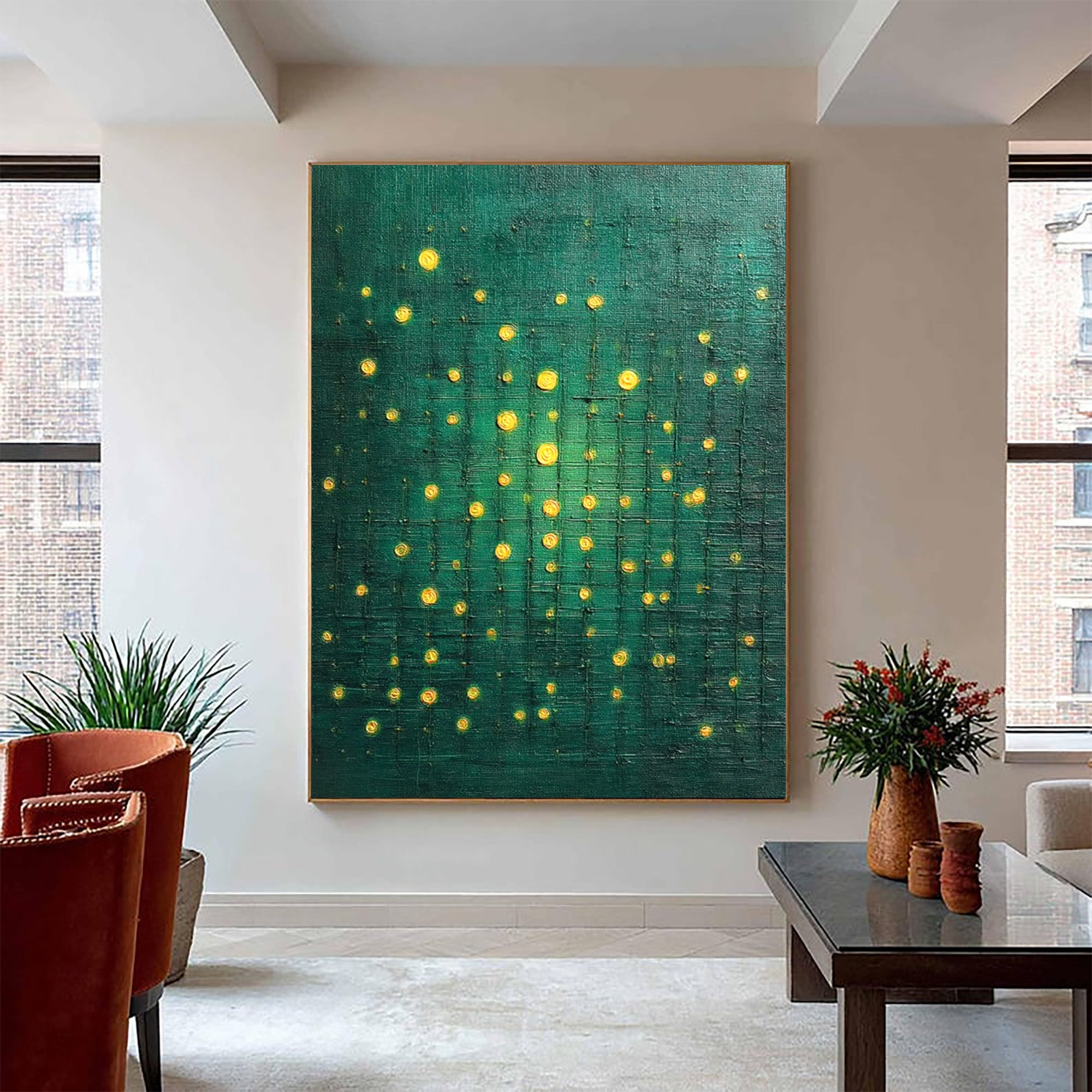 Green Abstract Canvas Art-GP001