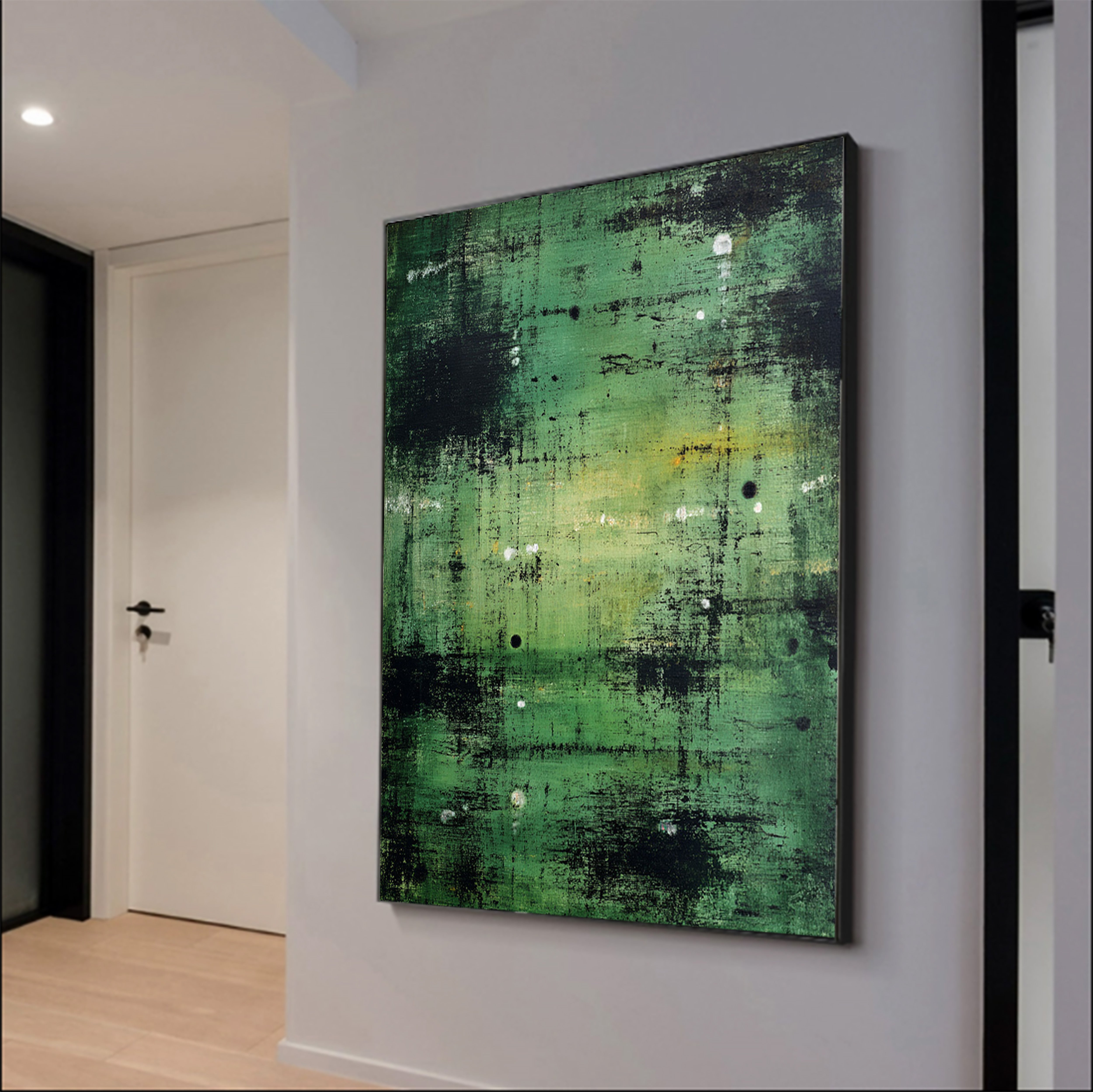Green Abstract Canvas Art-GP002