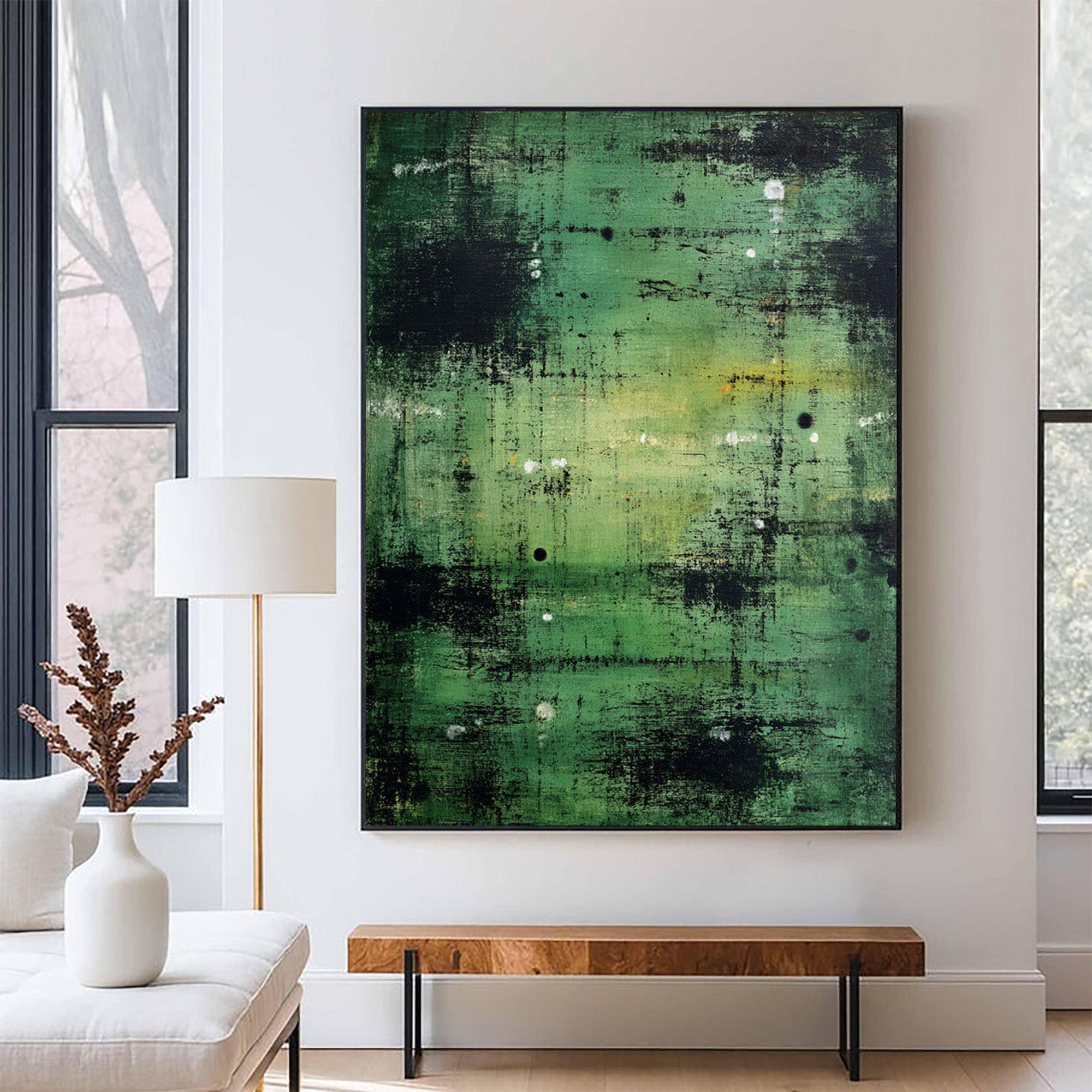 Green Abstract Canvas Art-GP002