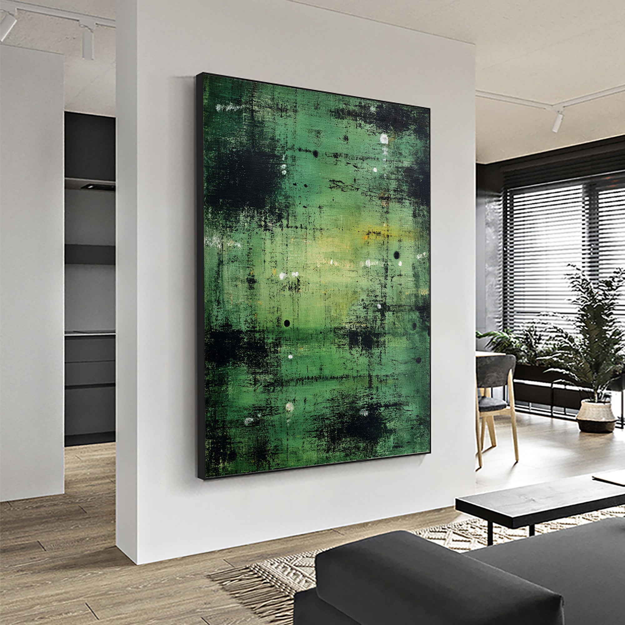 Green Abstract Canvas Art-GP002