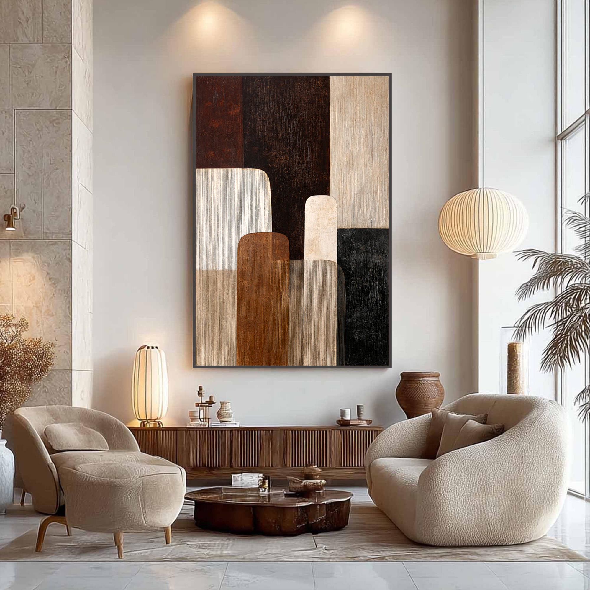 Brown Geometric Art-GP006