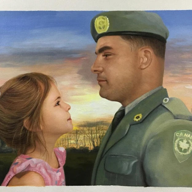 Custom Father Oil Painting