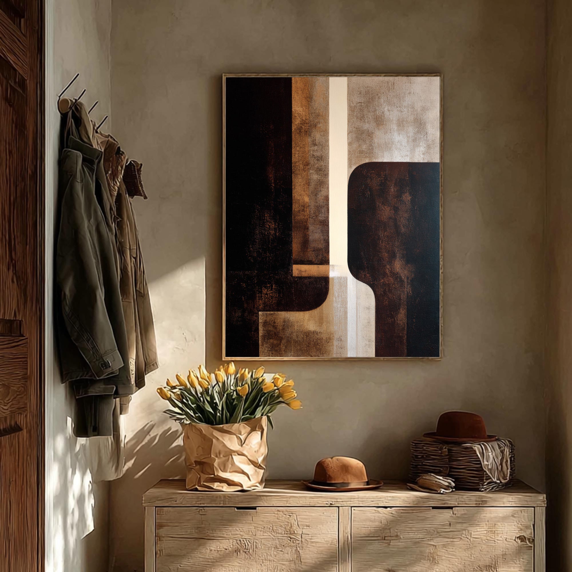Brown Geometric Art-GP001