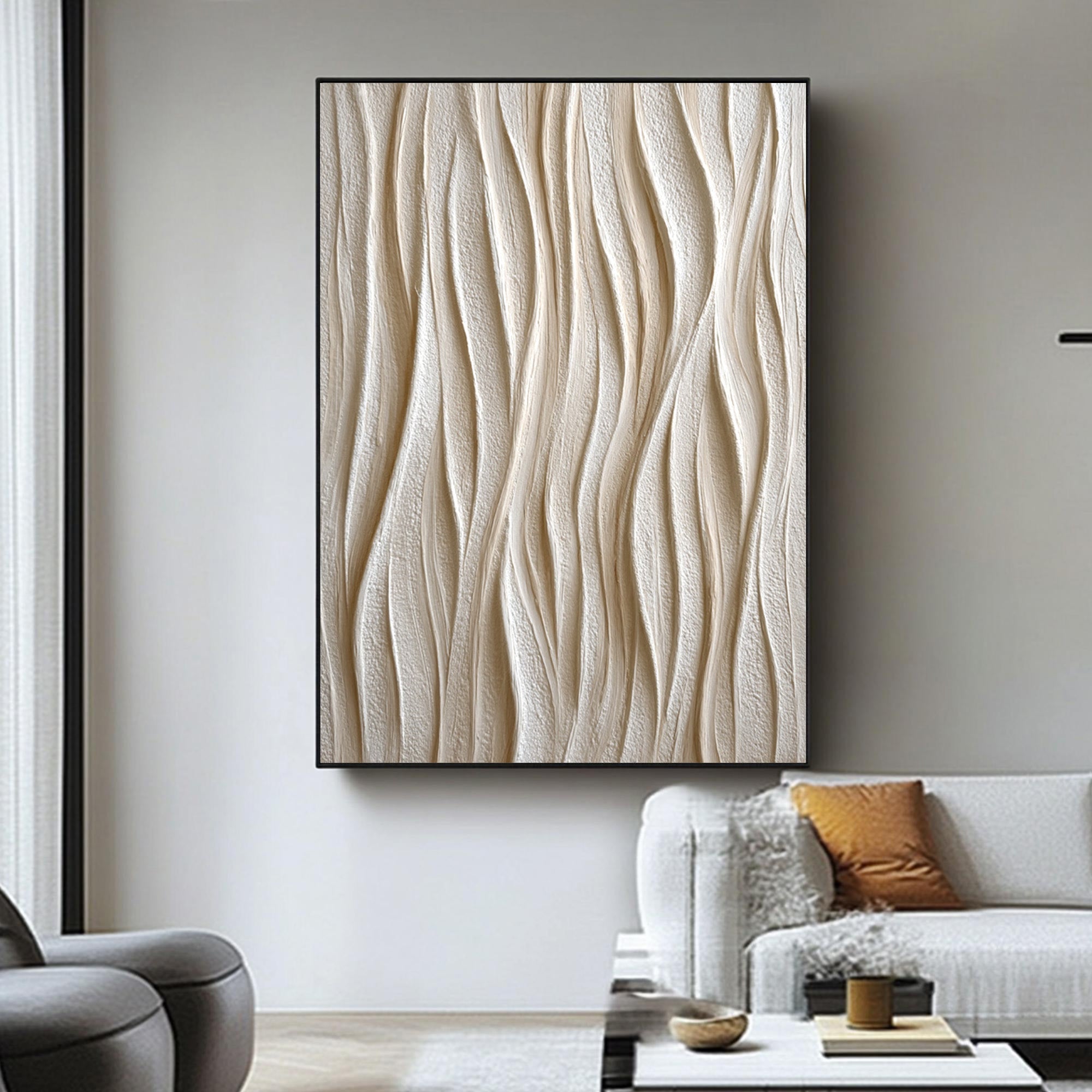 Beige Textured Art--#V001