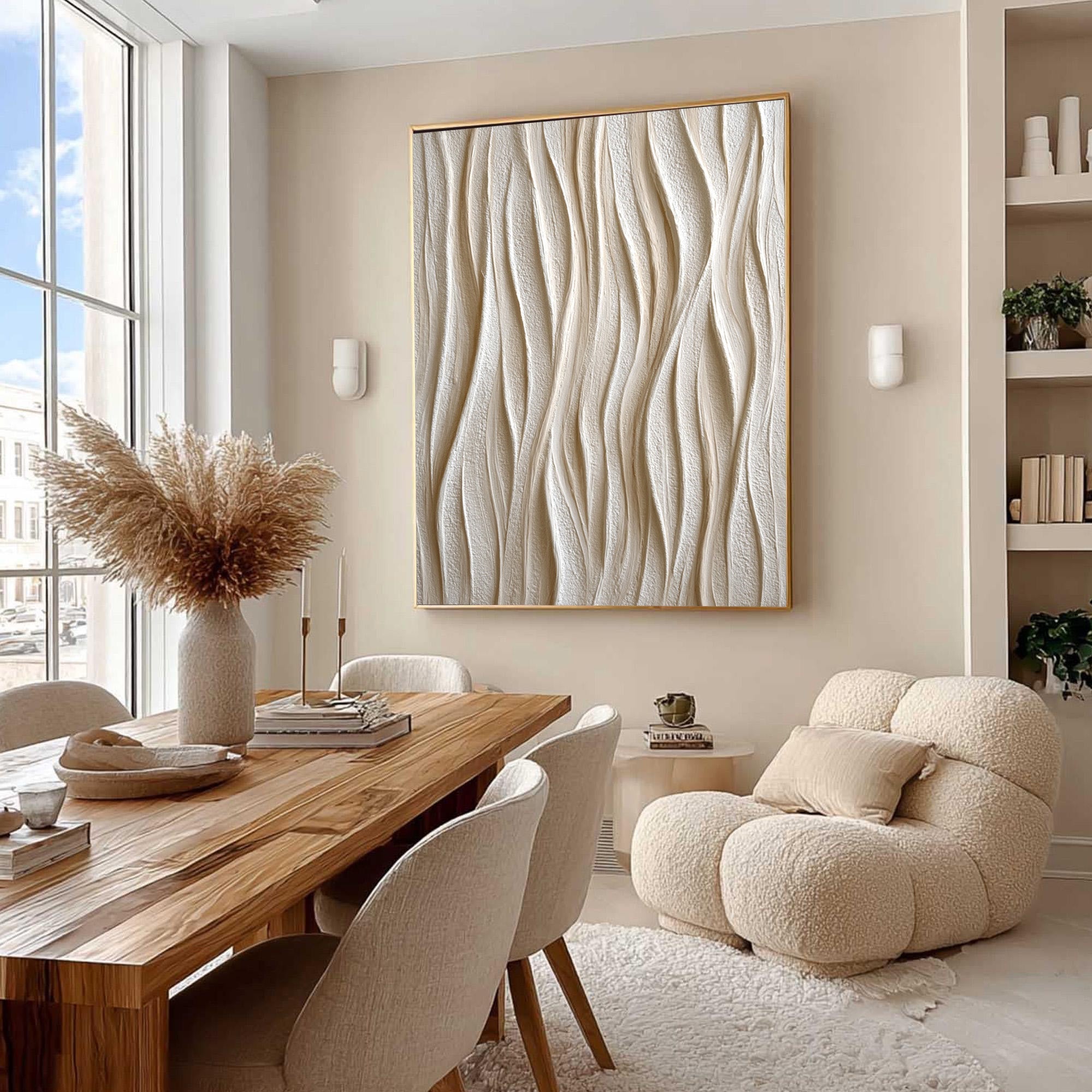 Beige Textured Art--#V001