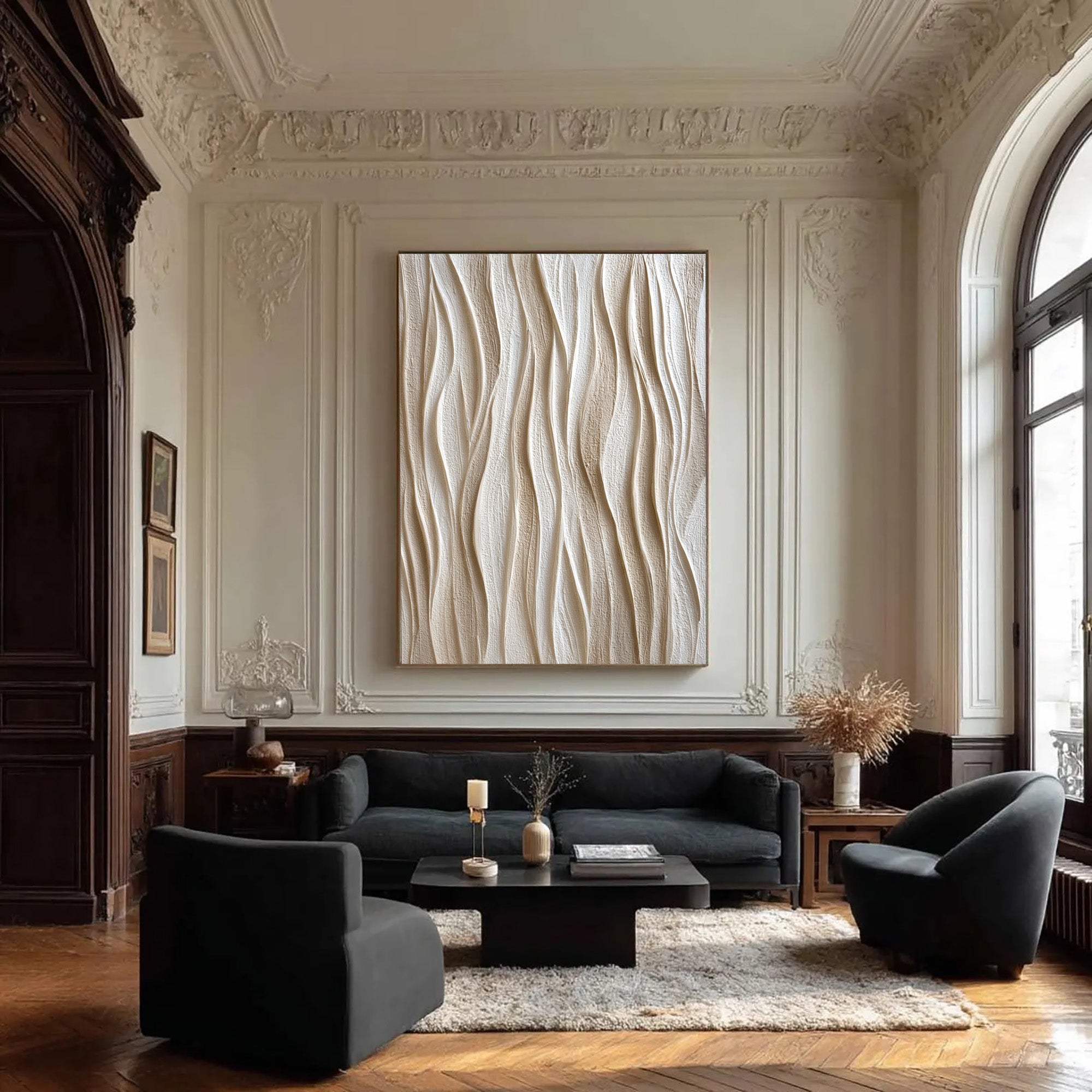 Beige Textured Art--#V002