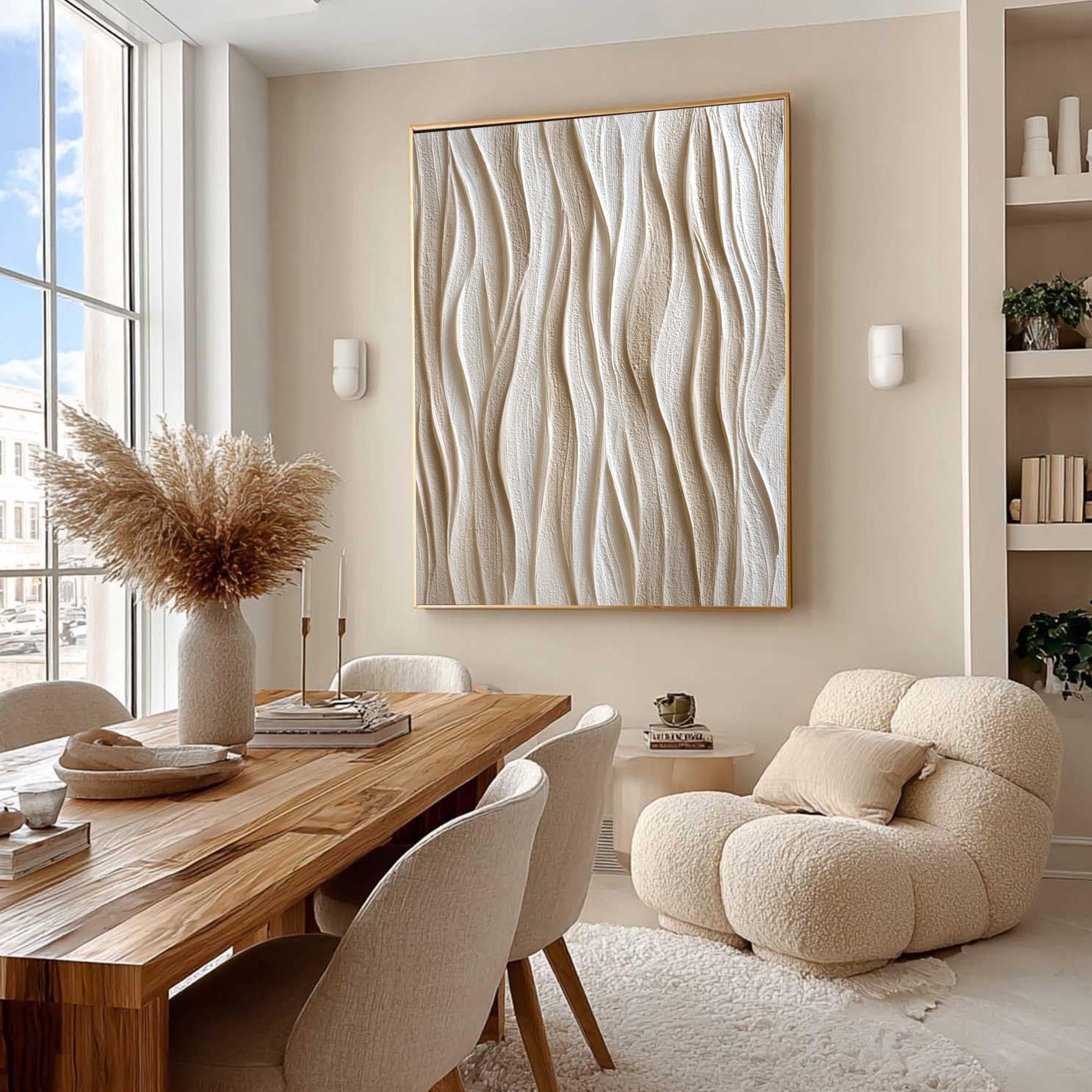 Beige Textured Art--#V002