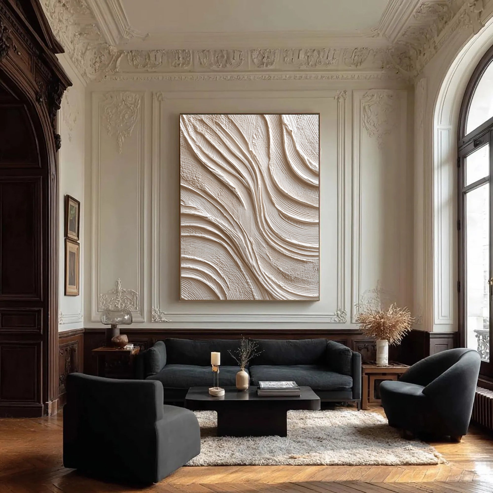 Beige Textured Art--#V003
