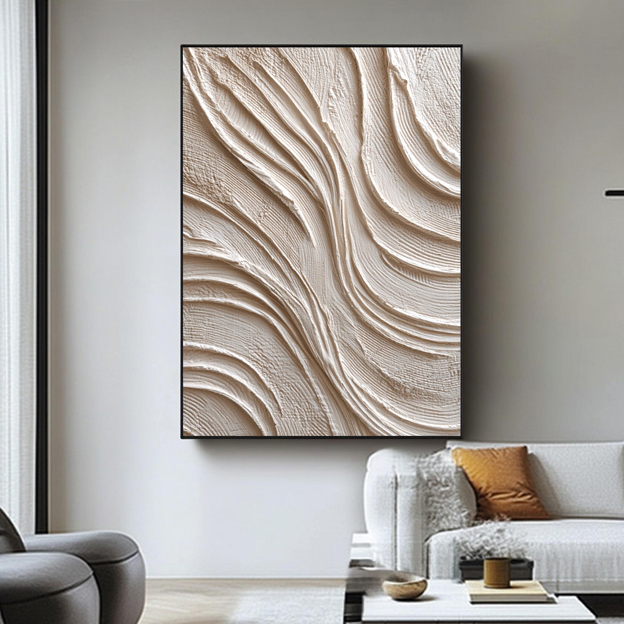 Beige Textured Art--#V003