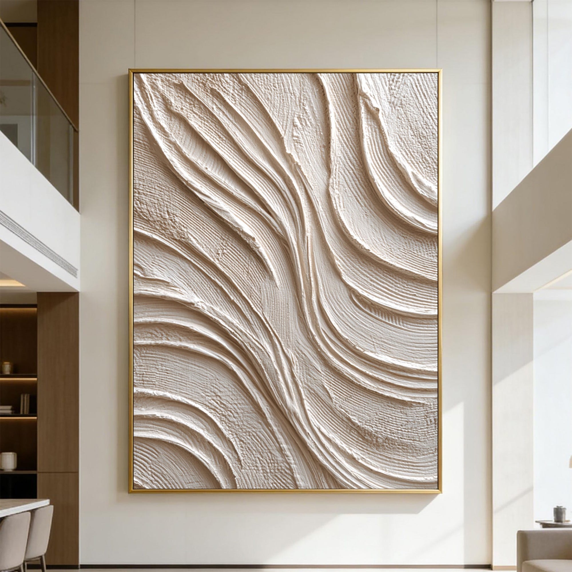 Beige Textured Art--#V003