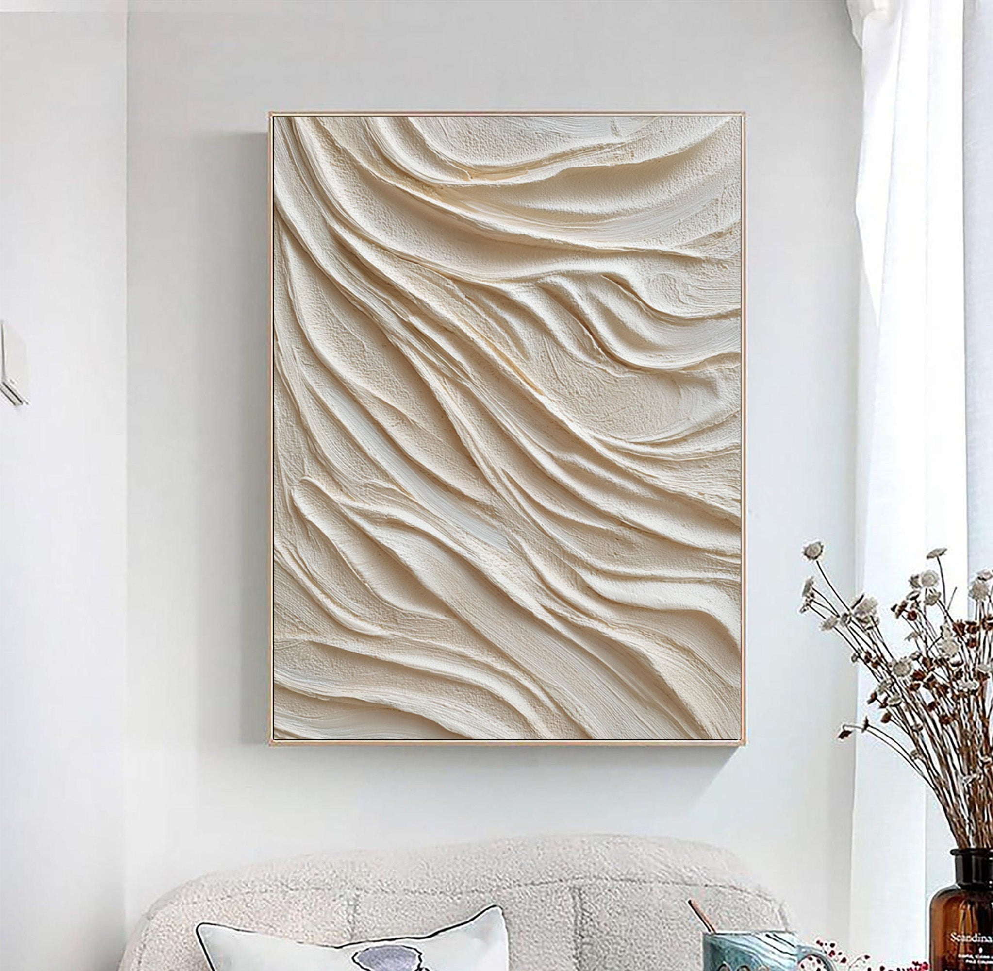 Beige Textured Art--#V004