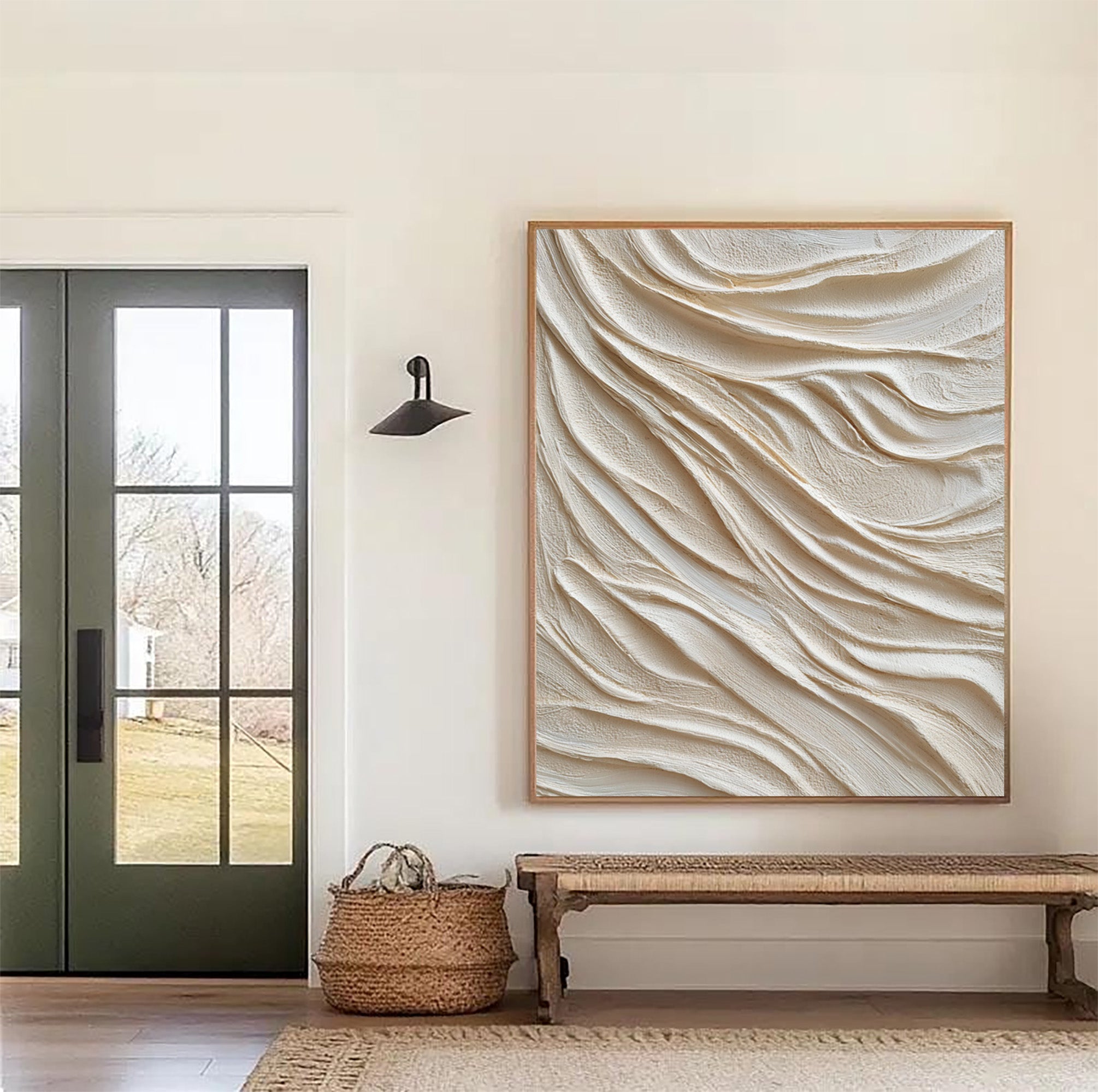 Beige Textured Art--#V004
