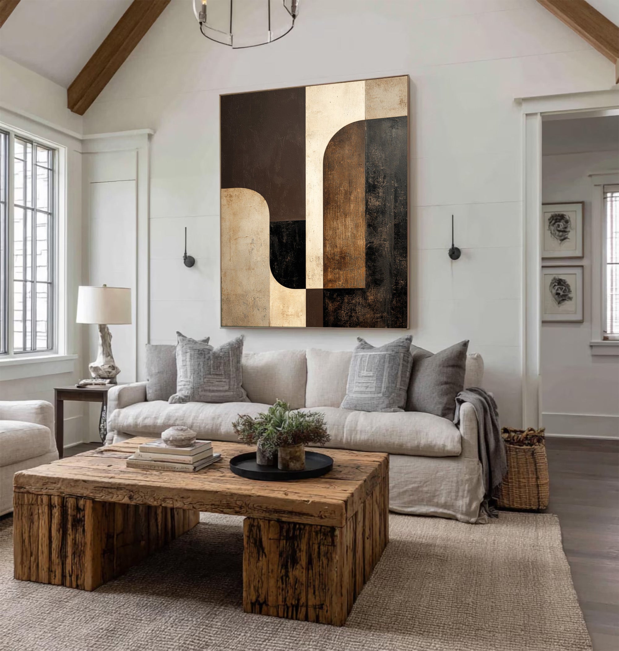 Brown Geometric Art-GP003