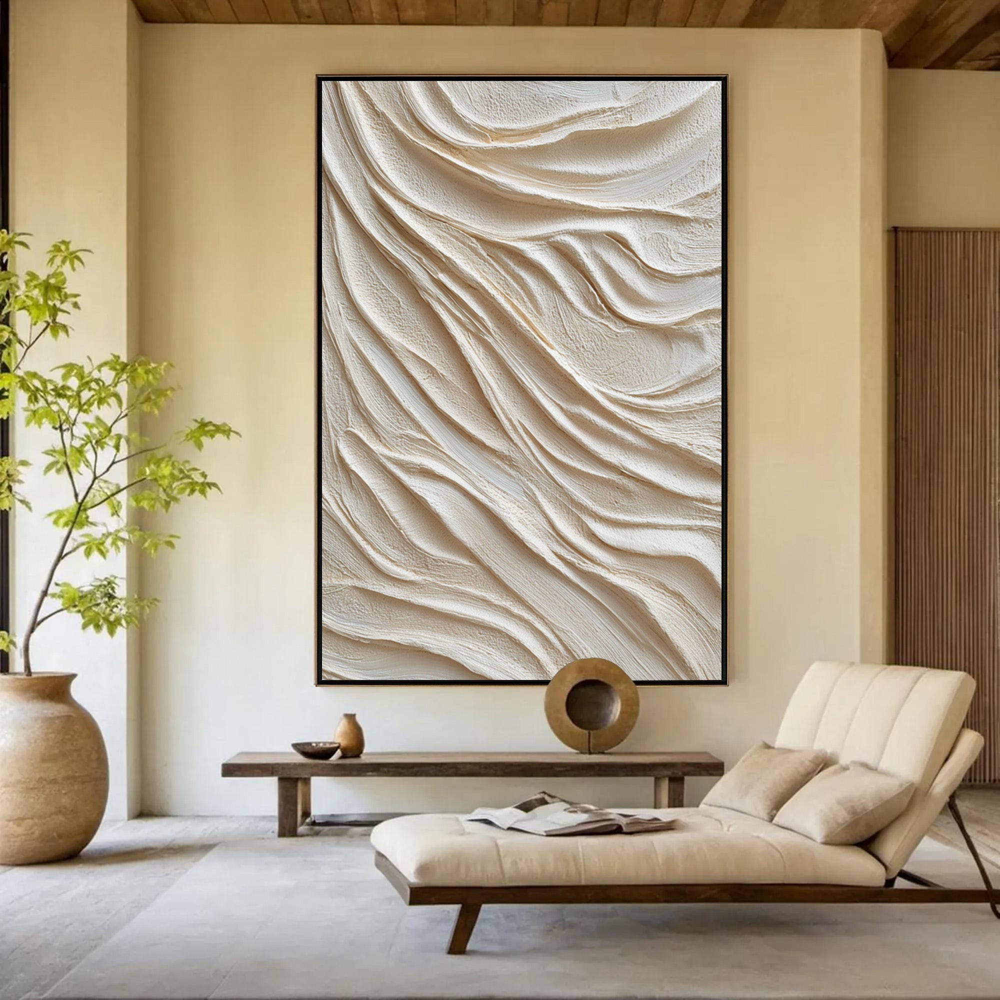 Beige Textured Art--#V004