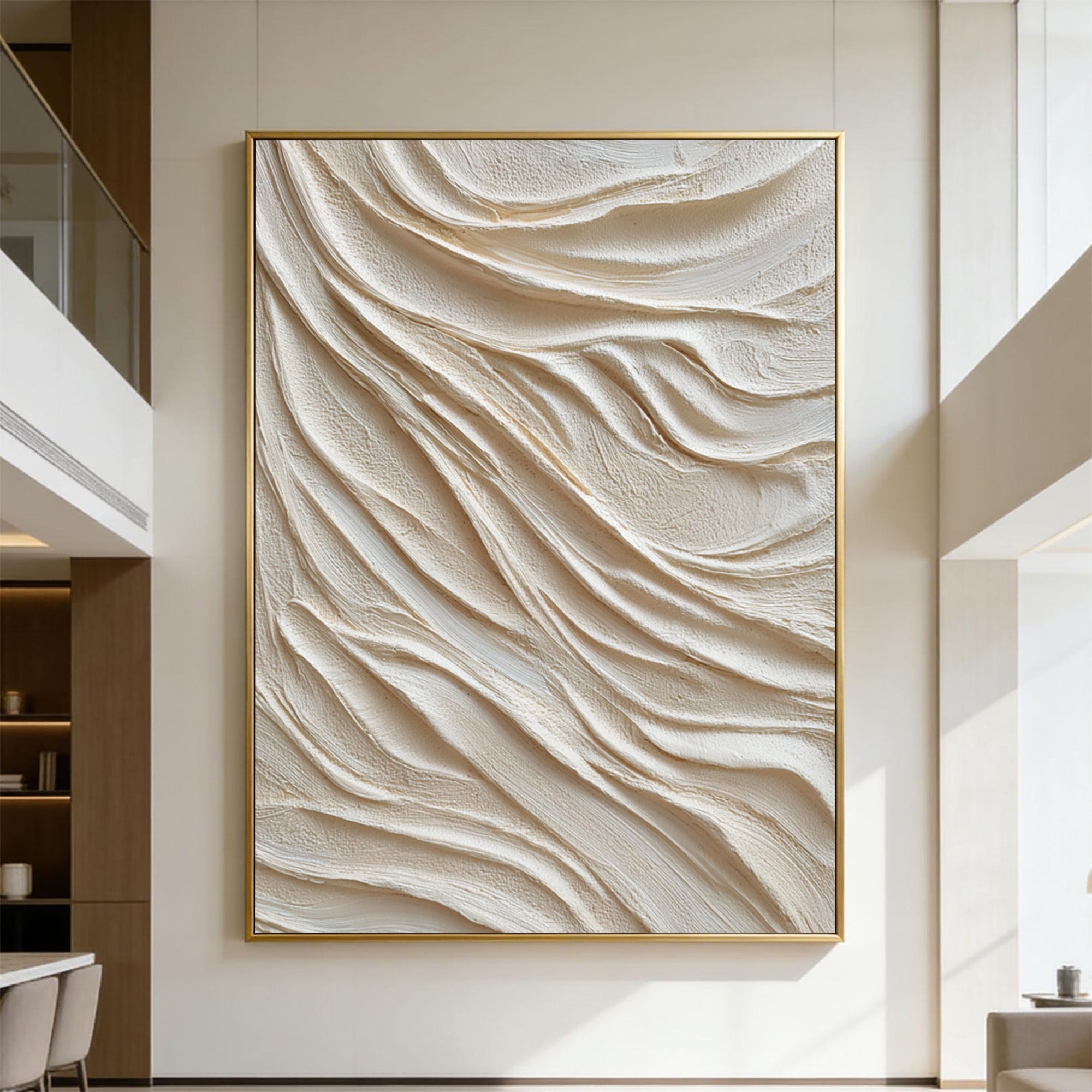 Beige Textured Art--#V004