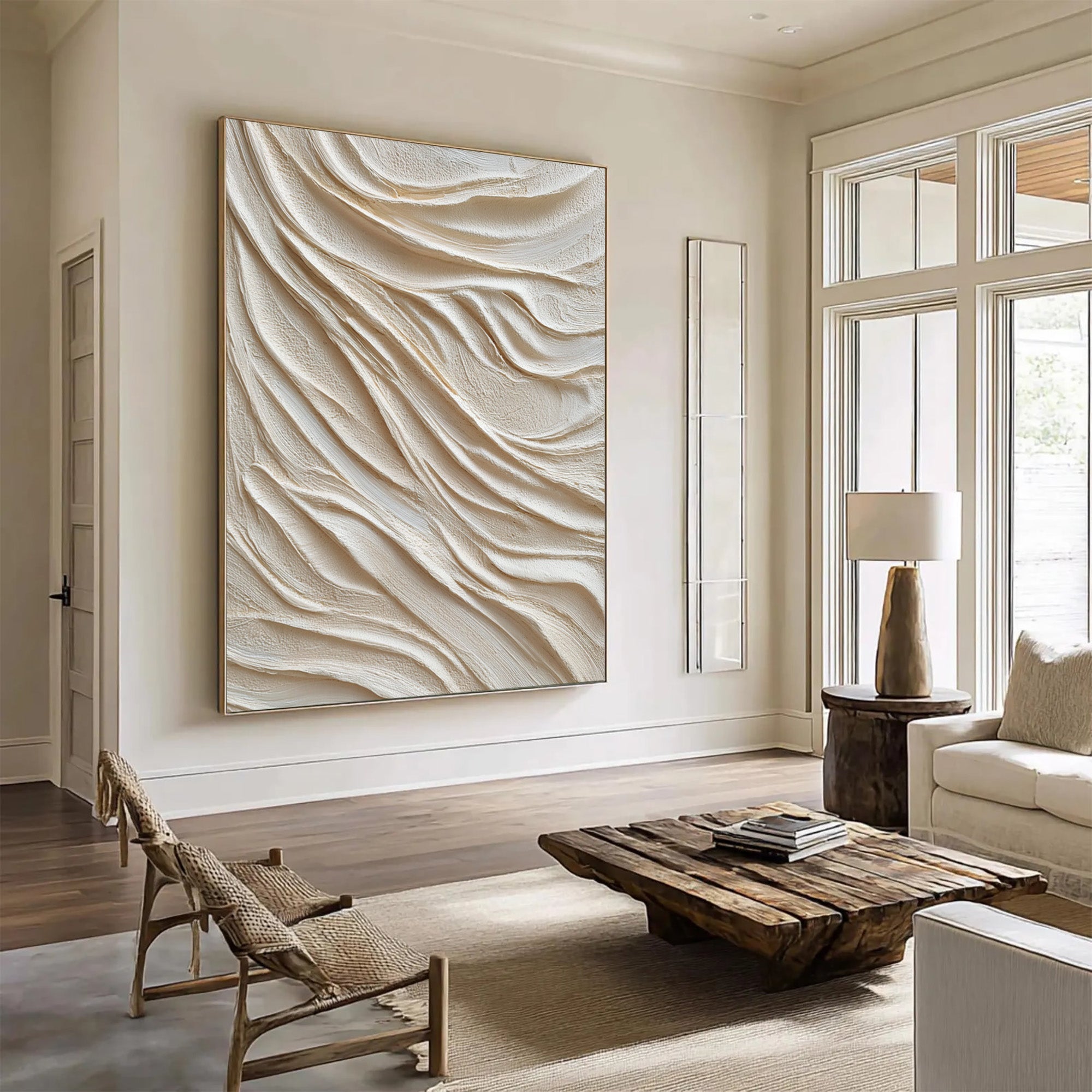 Beige Textured Art--#V004