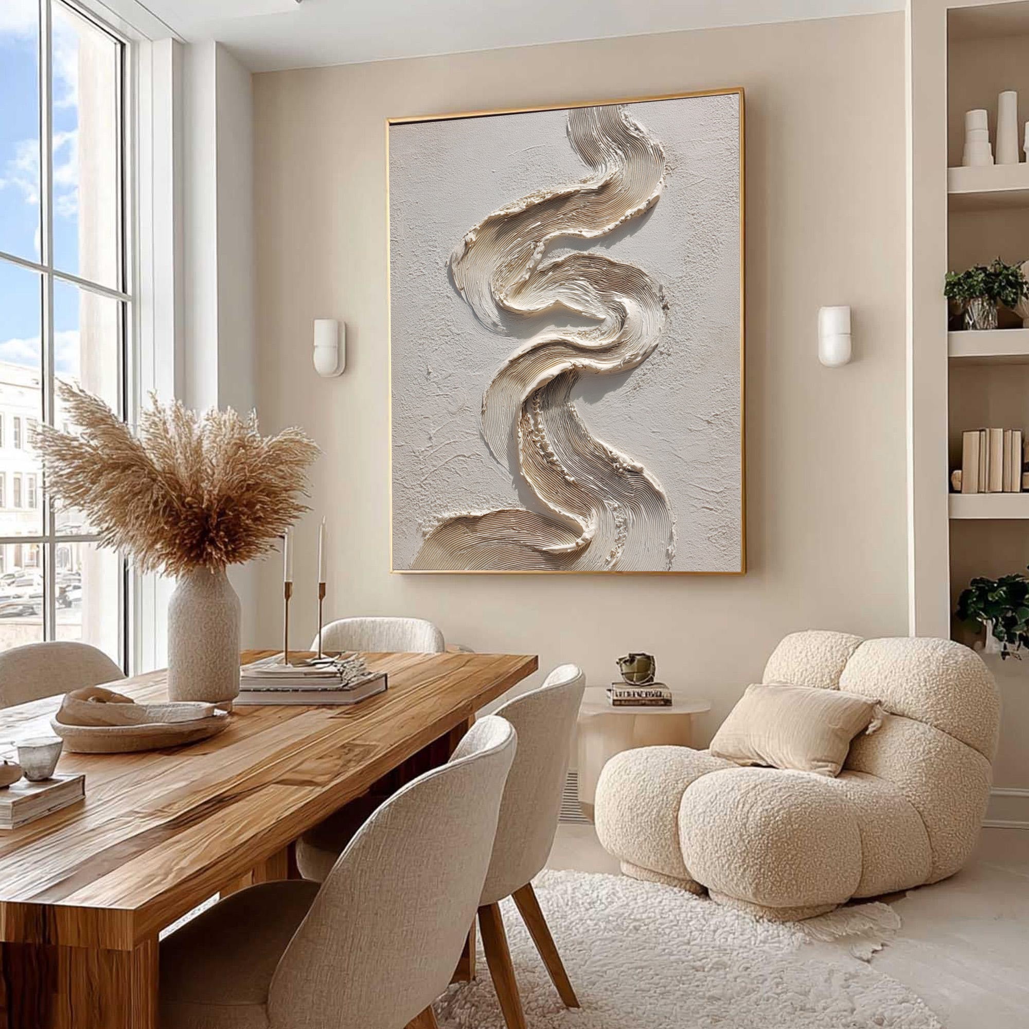Beige Textured Art--#V005