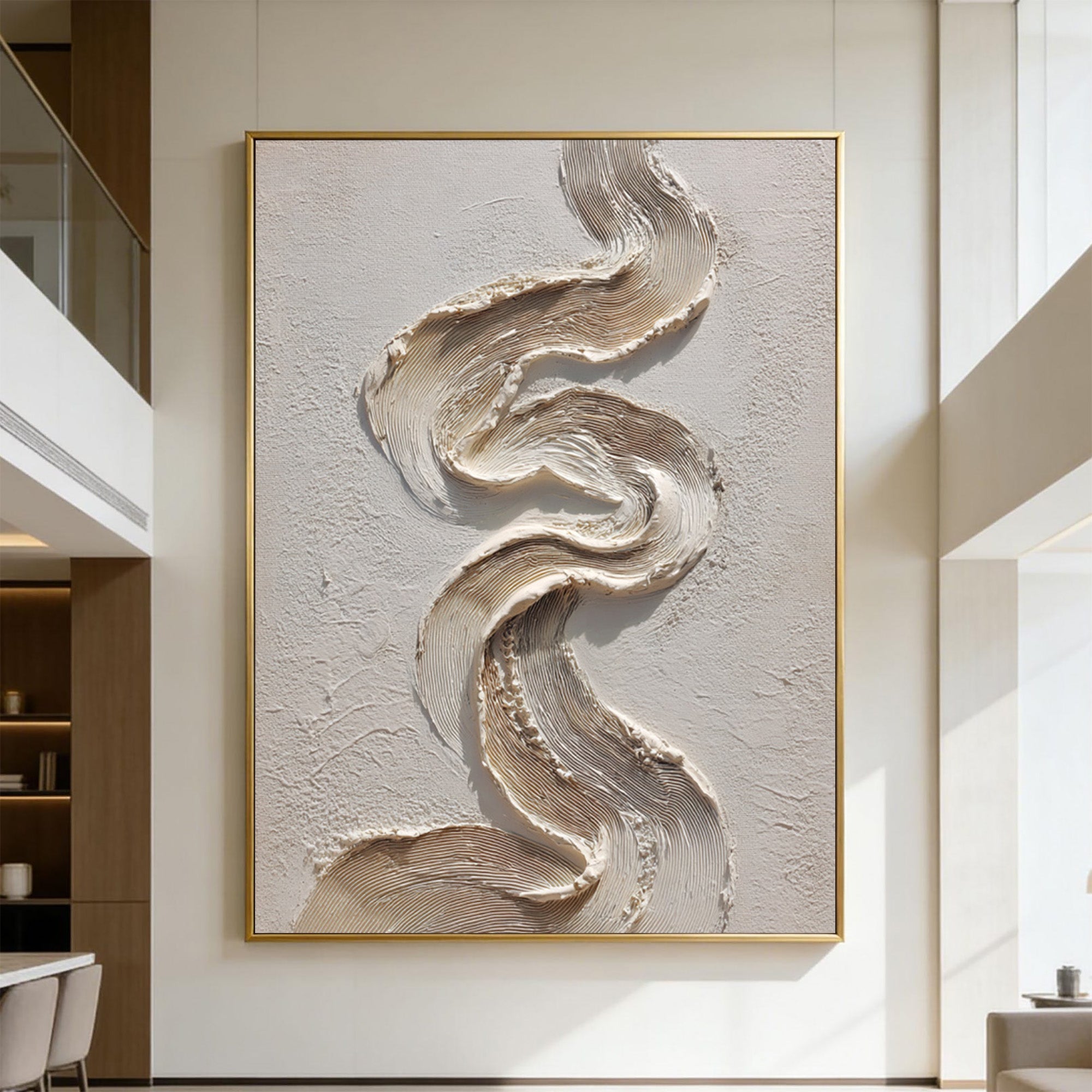 Beige Textured Art--#V005